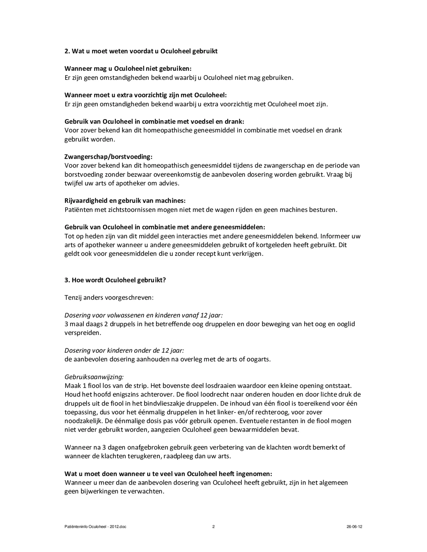 Oculoheel Oogdruppels afbeelding van document #2, bijsluiter