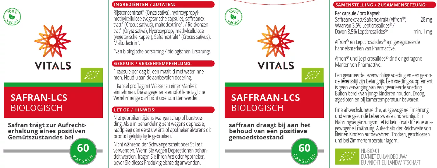 Saffraan-LCS Capsules afbeelding van document #1, etiket