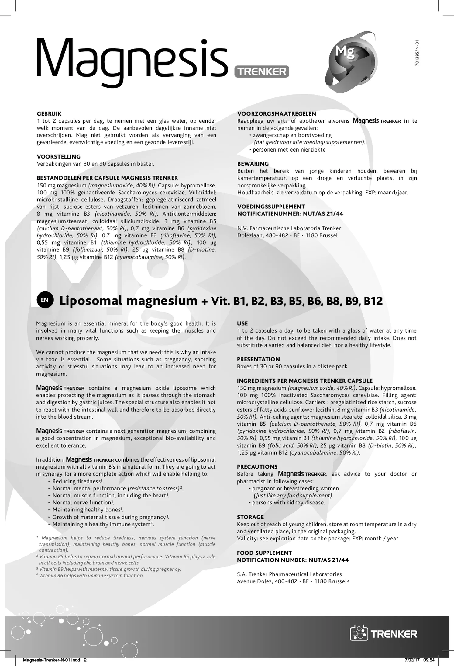 Magnesis Capsules afbeelding van document #2, gebruiksaanwijzing