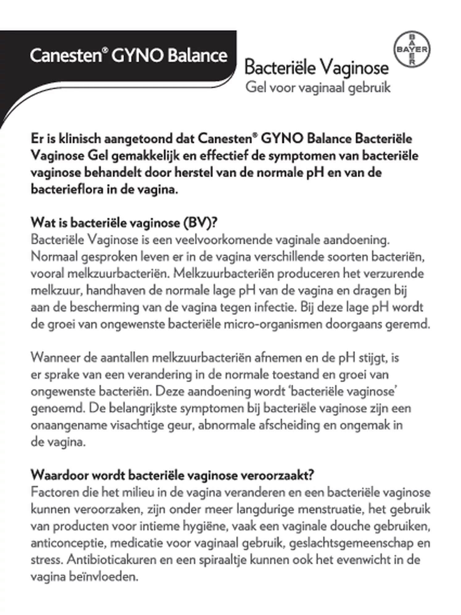 Gyno Balance Gel afbeelding van document #1, gebruiksaanwijzing