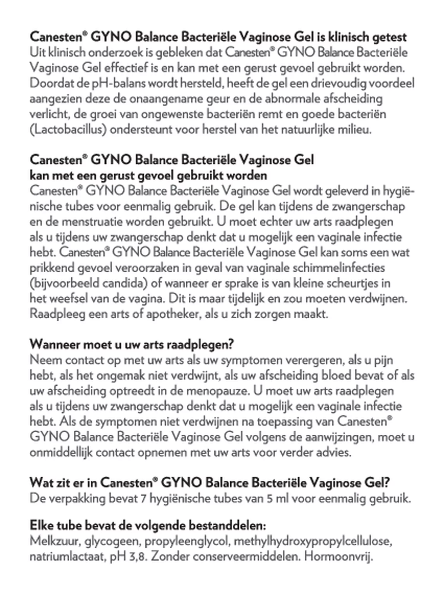 Gyno Balance Gel afbeelding van document #3, gebruiksaanwijzing