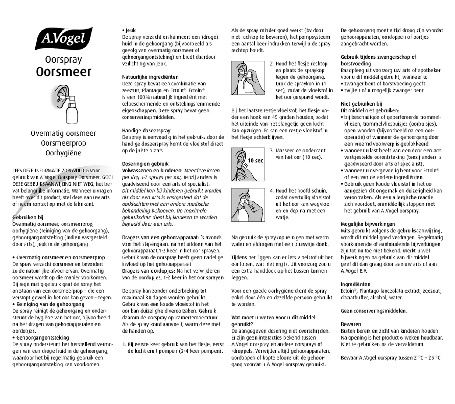 Oorspray Oorsmeer afbeelding van document #1, gebruiksaanwijzing