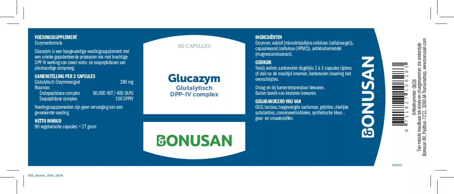 Glucazym Capsules afbeelding van document #1, etiket