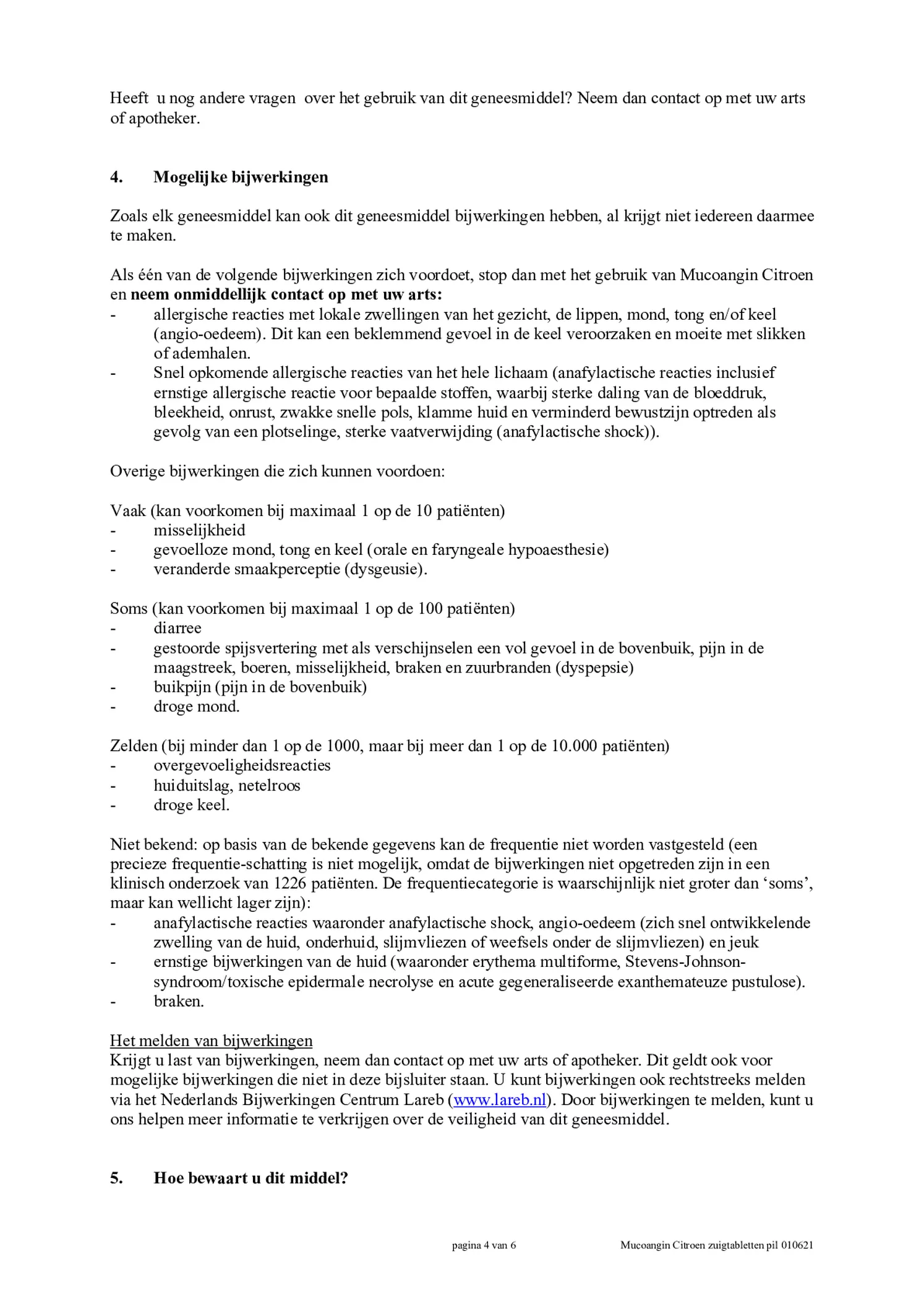 Ambroxol 20mg Citroen Zuigtabletten afbeelding van document #4, bijsluiter