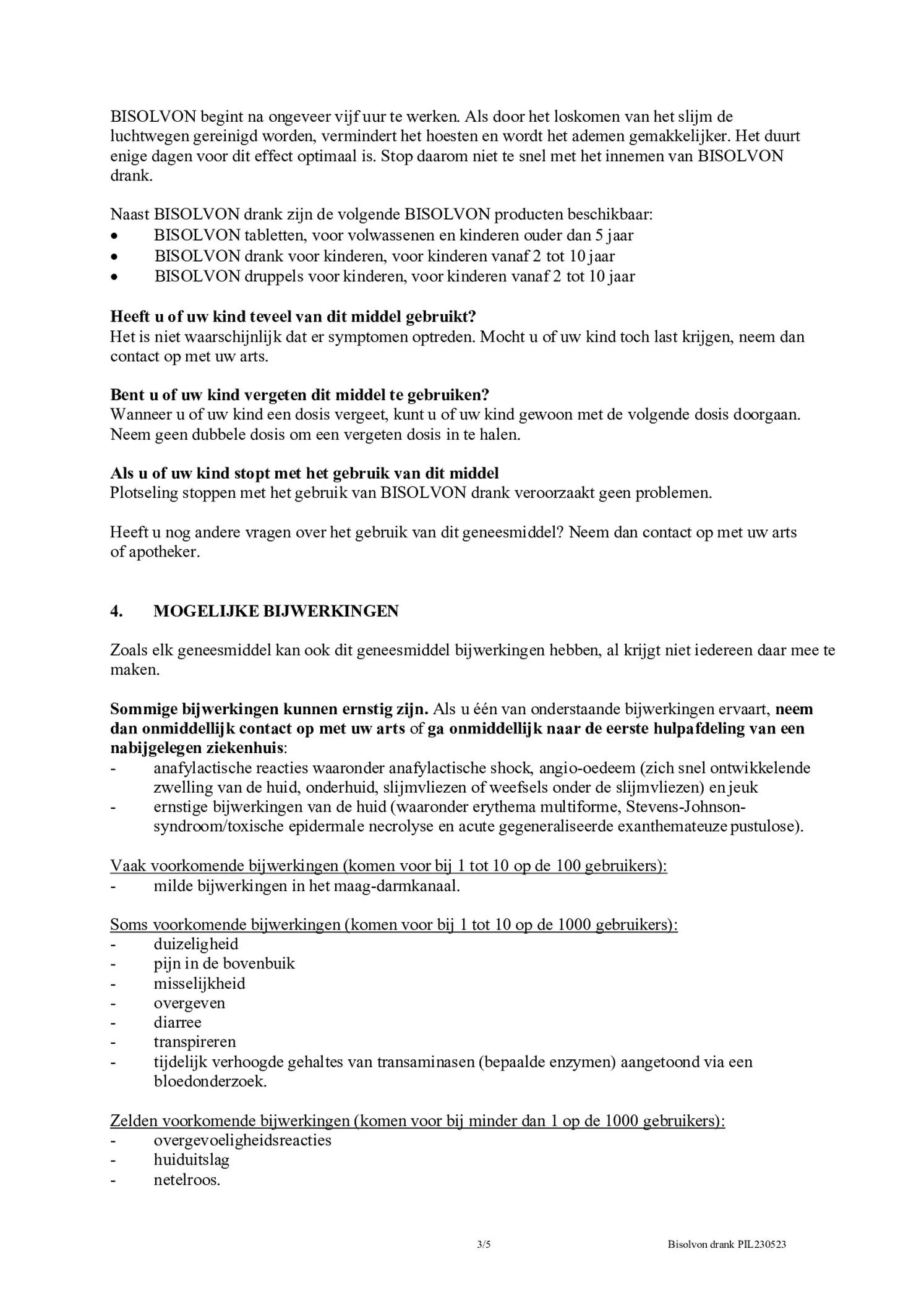 Drank 8mg/5ml - bij vastzittende hoest door taai slijm - afbeelding van document #3, bijsluiter