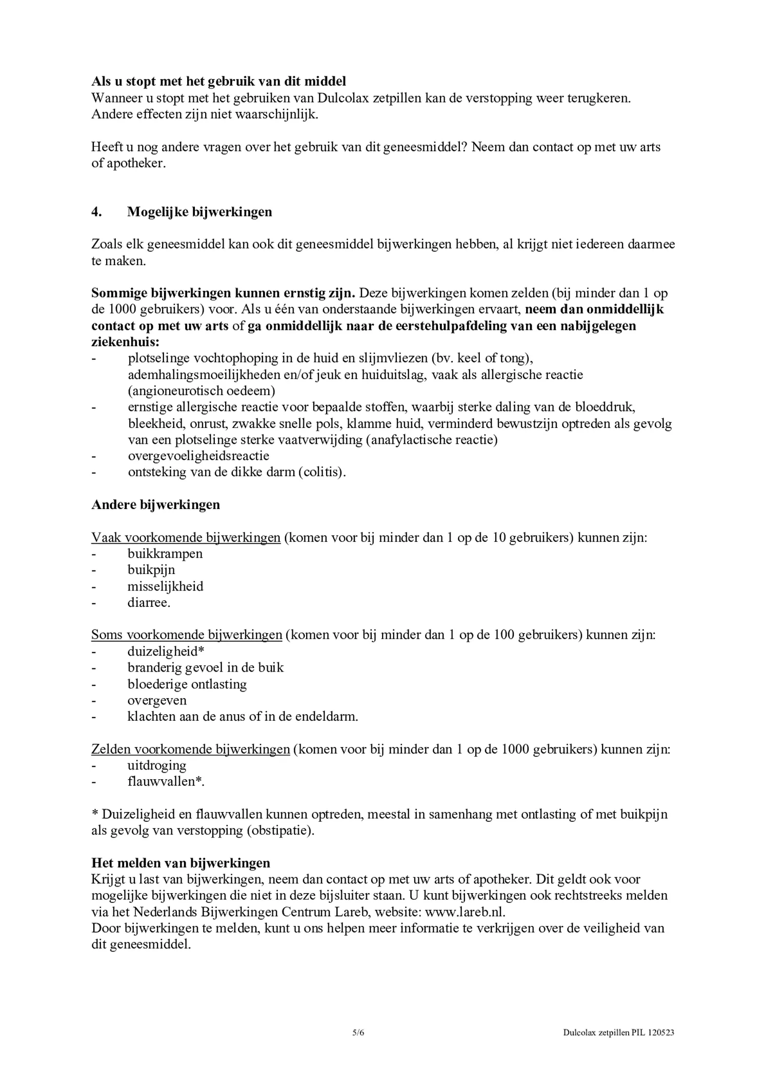 Bisacodyl 10mg Zetpillen afbeelding van document #5, bijsluiter