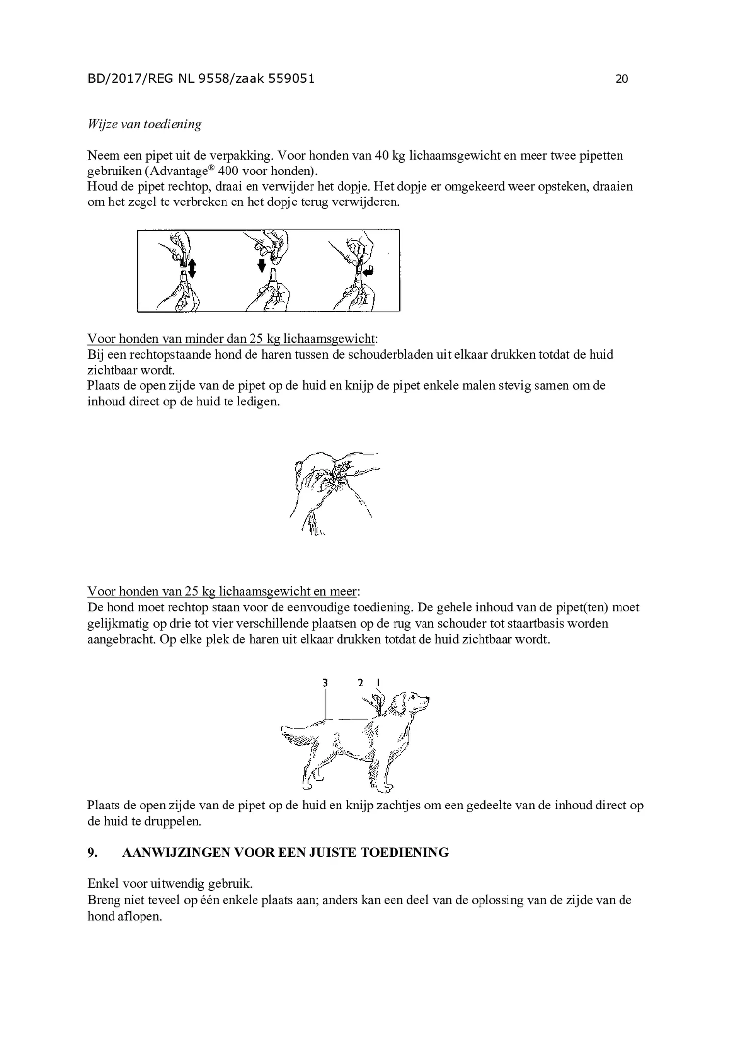 Hond afbeelding van document #20, gebruiksaanwijzing