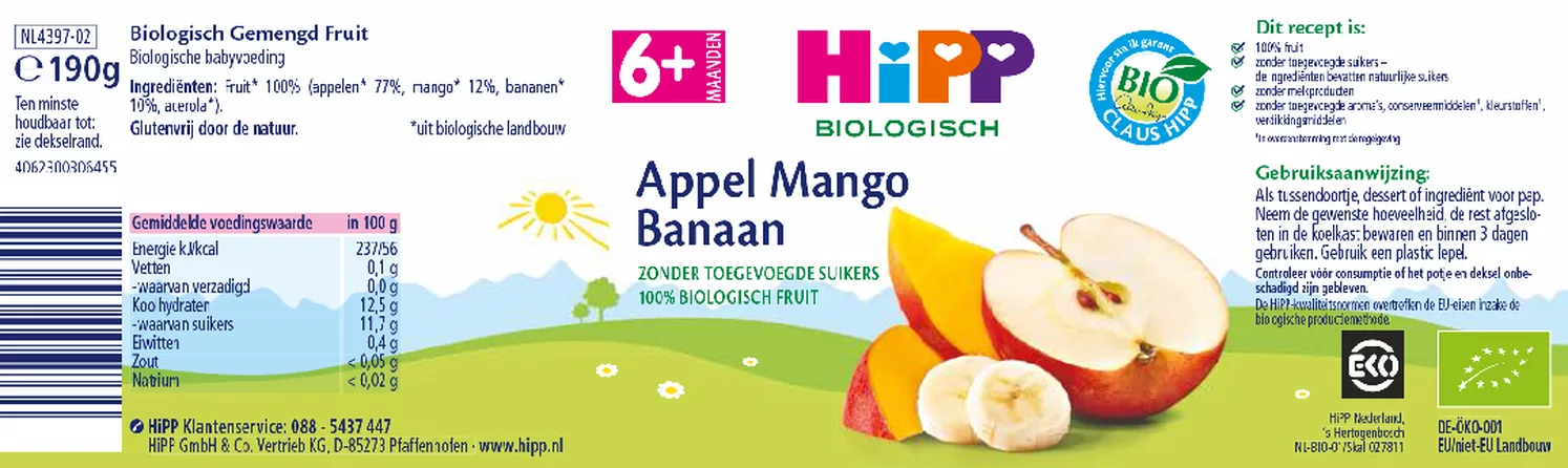 6M+ Appel Mango Banaan afbeelding van document #1, etiket