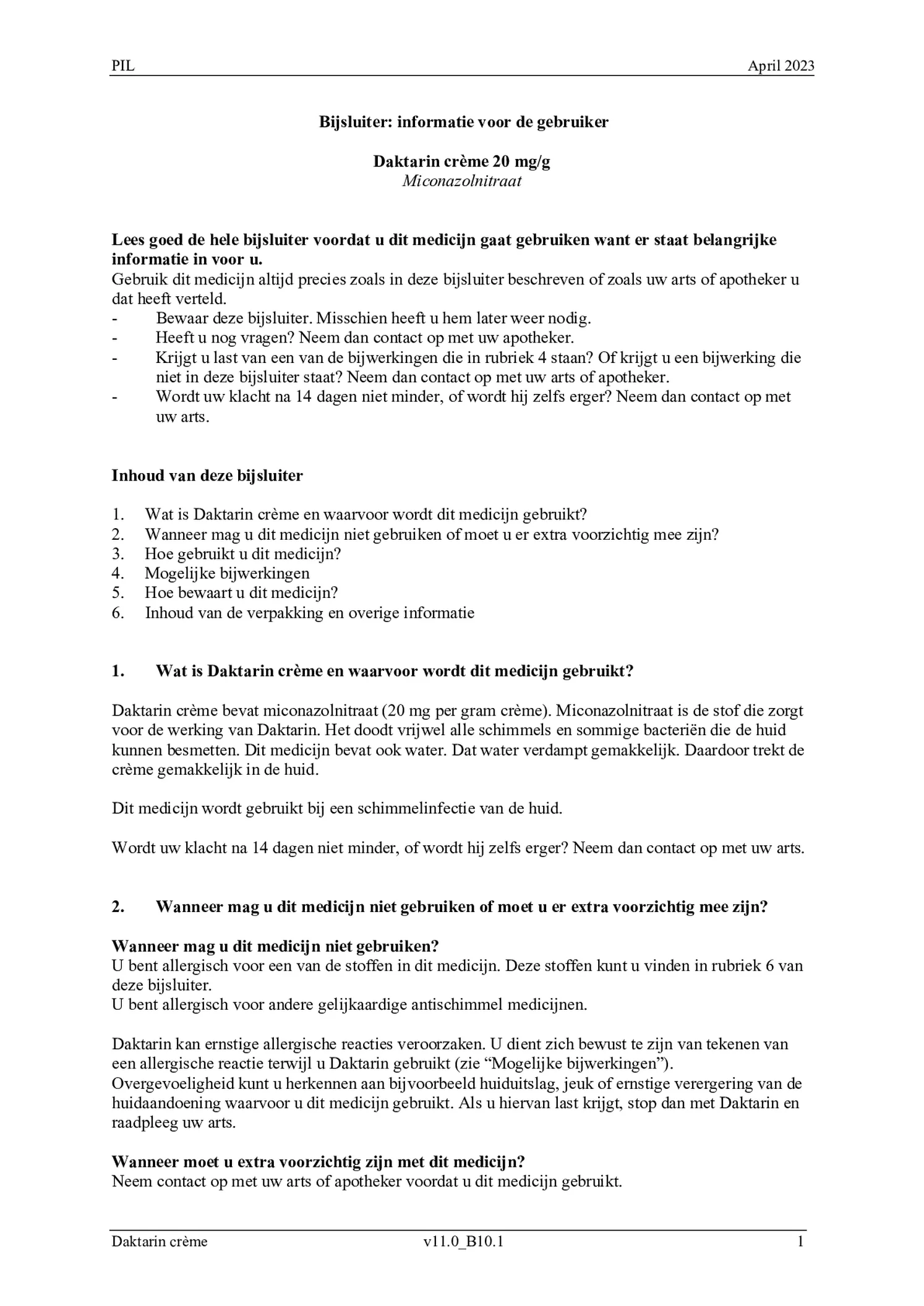 Crème 20mg Miconazol afbeelding van document #1, bijsluiter