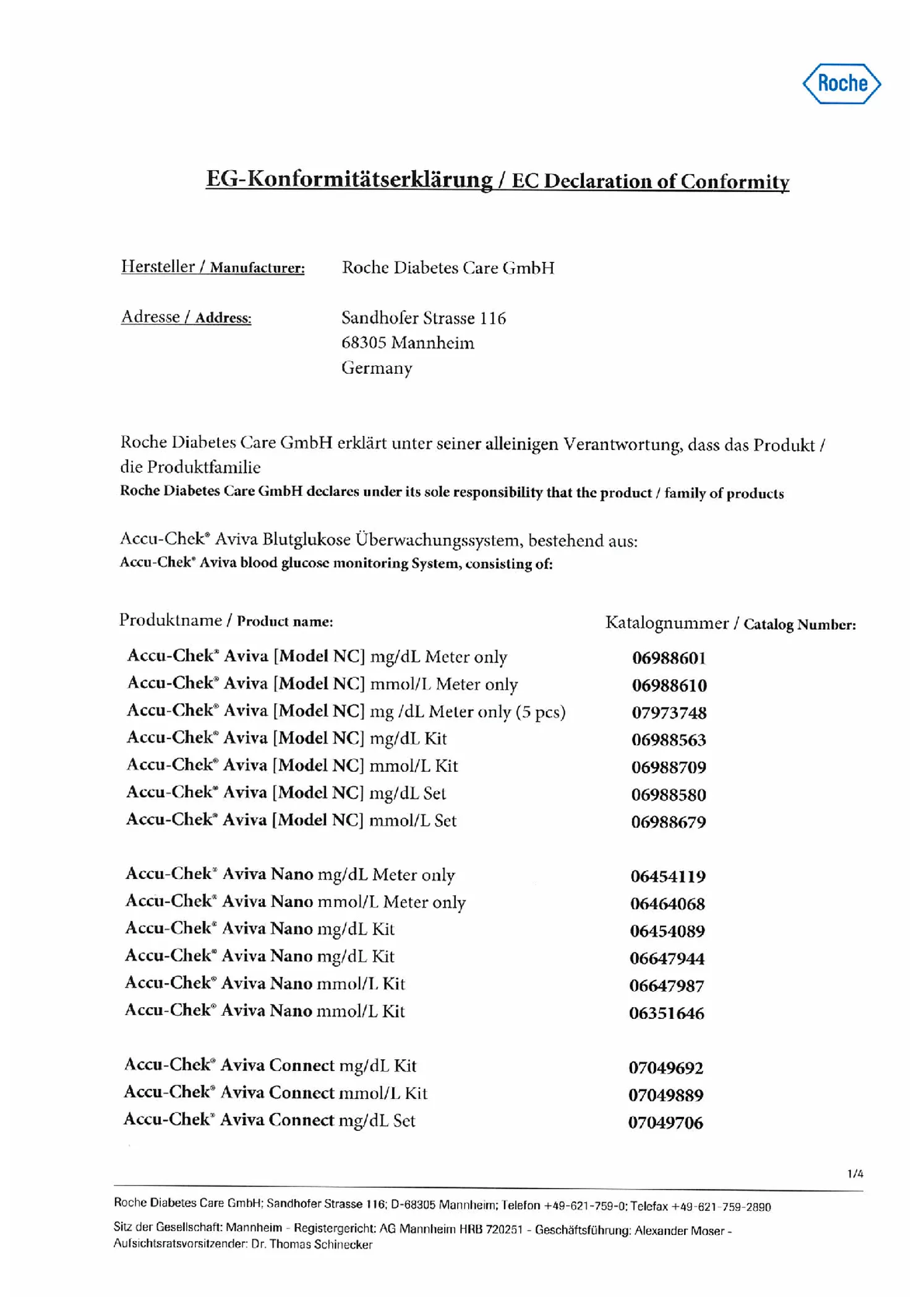 Accu Chek Test Strips Aviva afbeelding van document #1, gebruiksaanwijzing