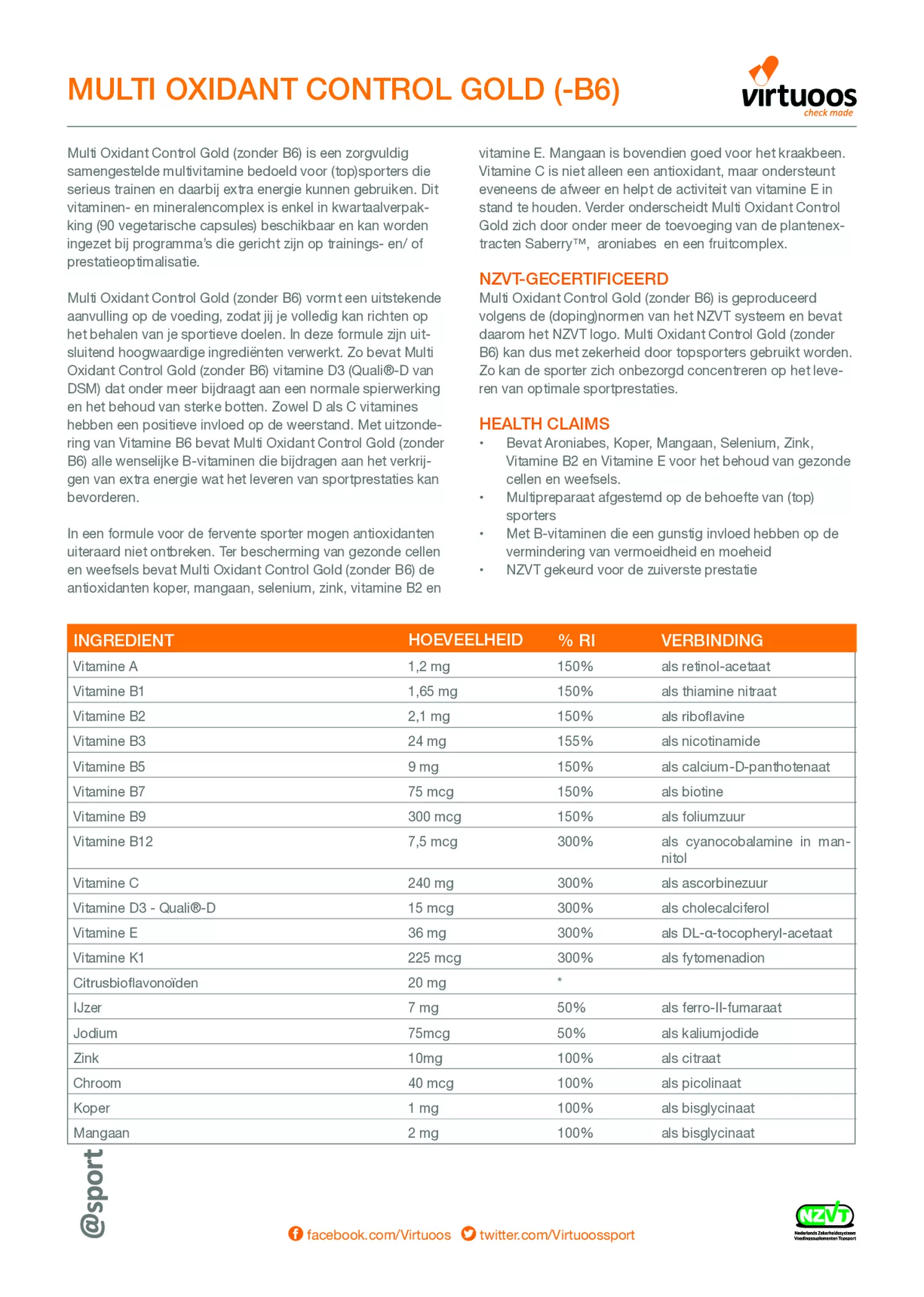 Multi Oxidant Control Gold Capsules afbeelding van document #1, etiket