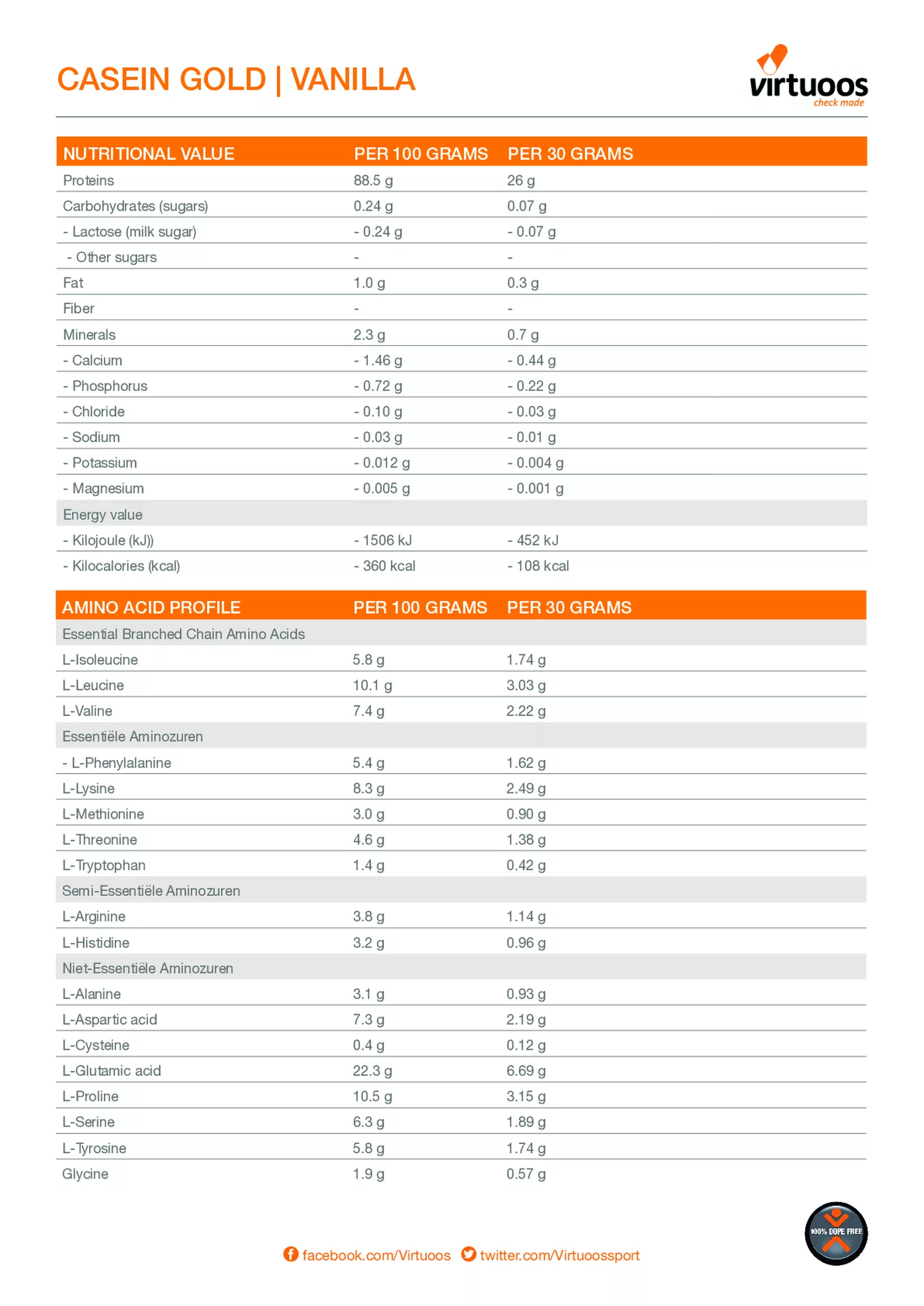 Caseine Gold Vanille afbeelding van document #4, etiket