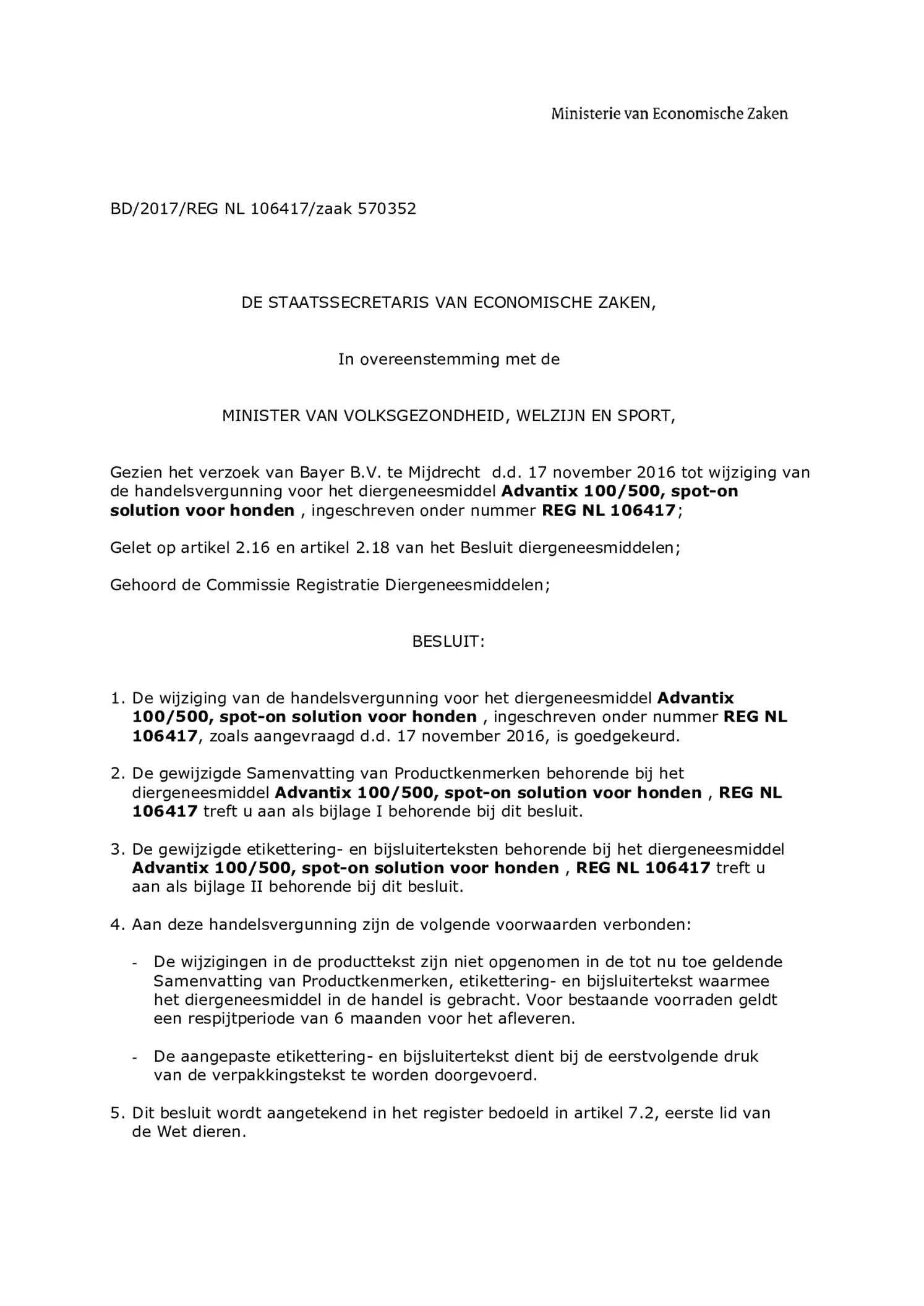 Hond 100/500 (4-10kg) Spot-on Solution Pipetten afbeelding van document #1, gebruiksaanwijzing