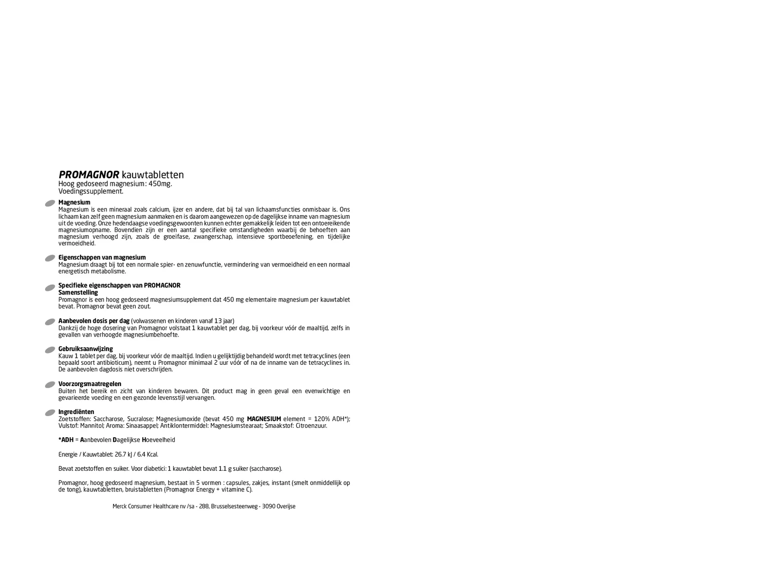 Kauwtabletten afbeelding van document #1, gebruiksaanwijzing