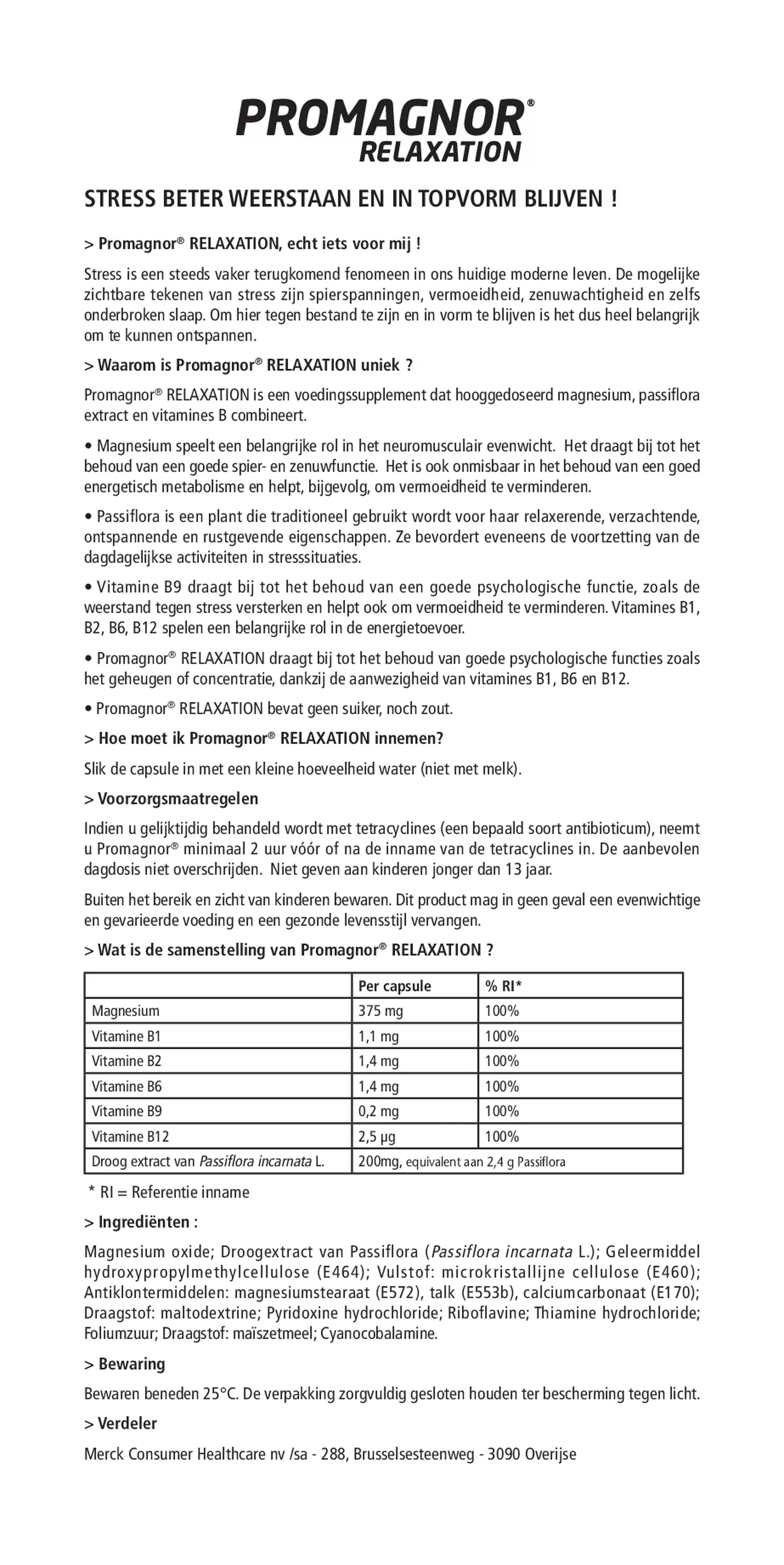 Relaxation Capsules afbeelding van document #1, gebruiksaanwijzing