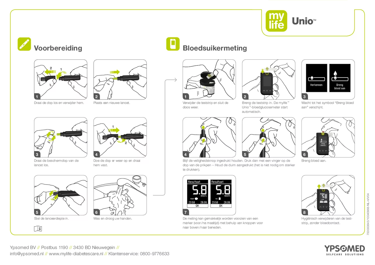 Unio Bloedglucose Teststrips afbeelding van document #1, informatiefolder