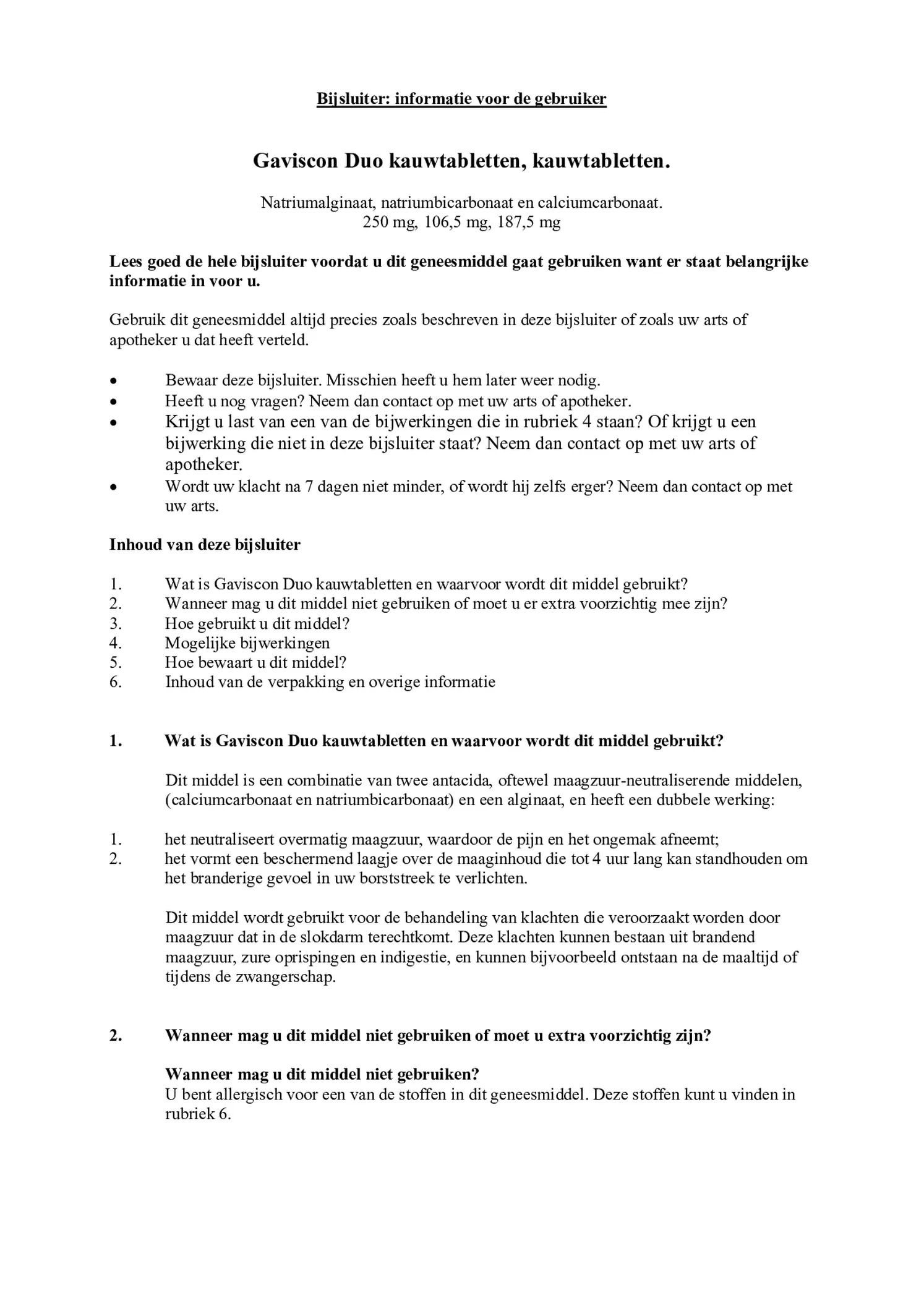 Duo Kauwtabletten afbeelding van document #1, bijsluiter