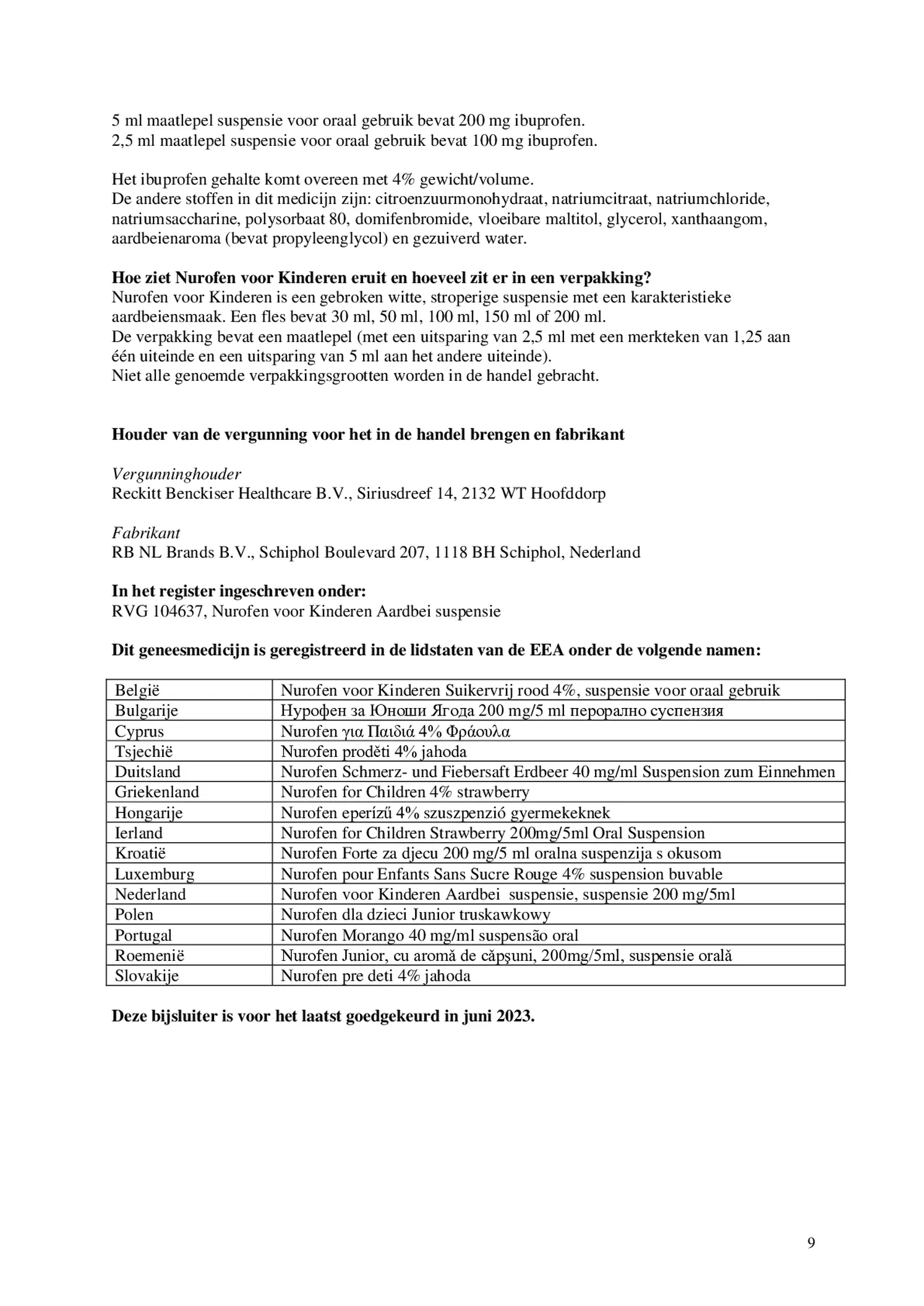 voor Kinderen Aardbei Suspensie afbeelding van document #9, bijsluiter