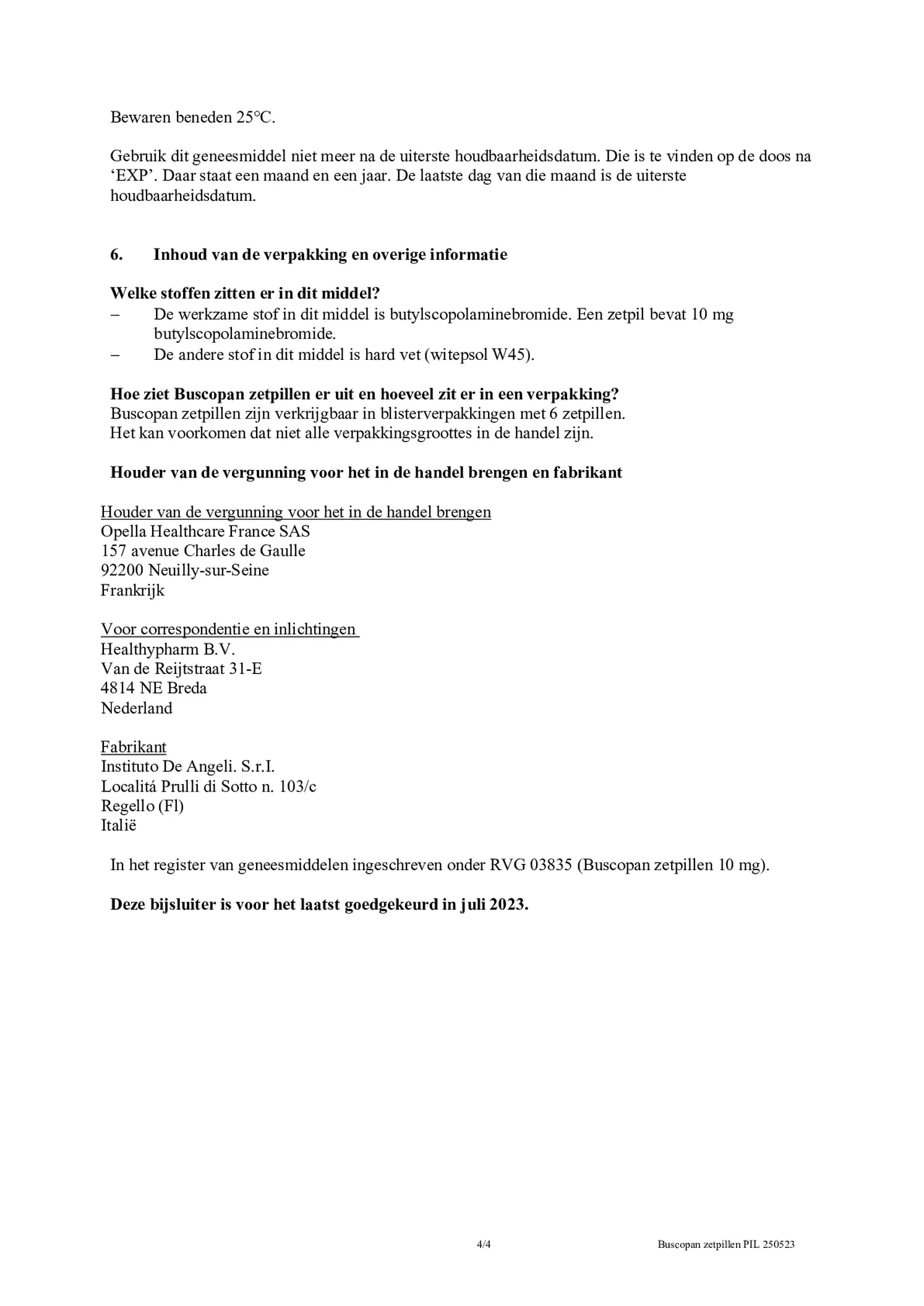 Zetpillen afbeelding van document #4, bijsluiter