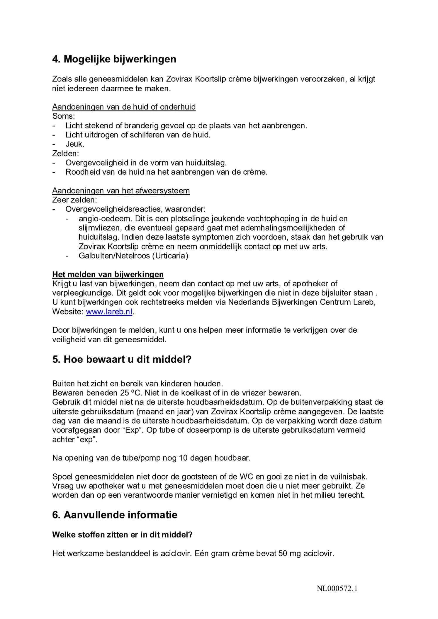 Koortslip crème (pomp) afbeelding van document #5, bijsluiter