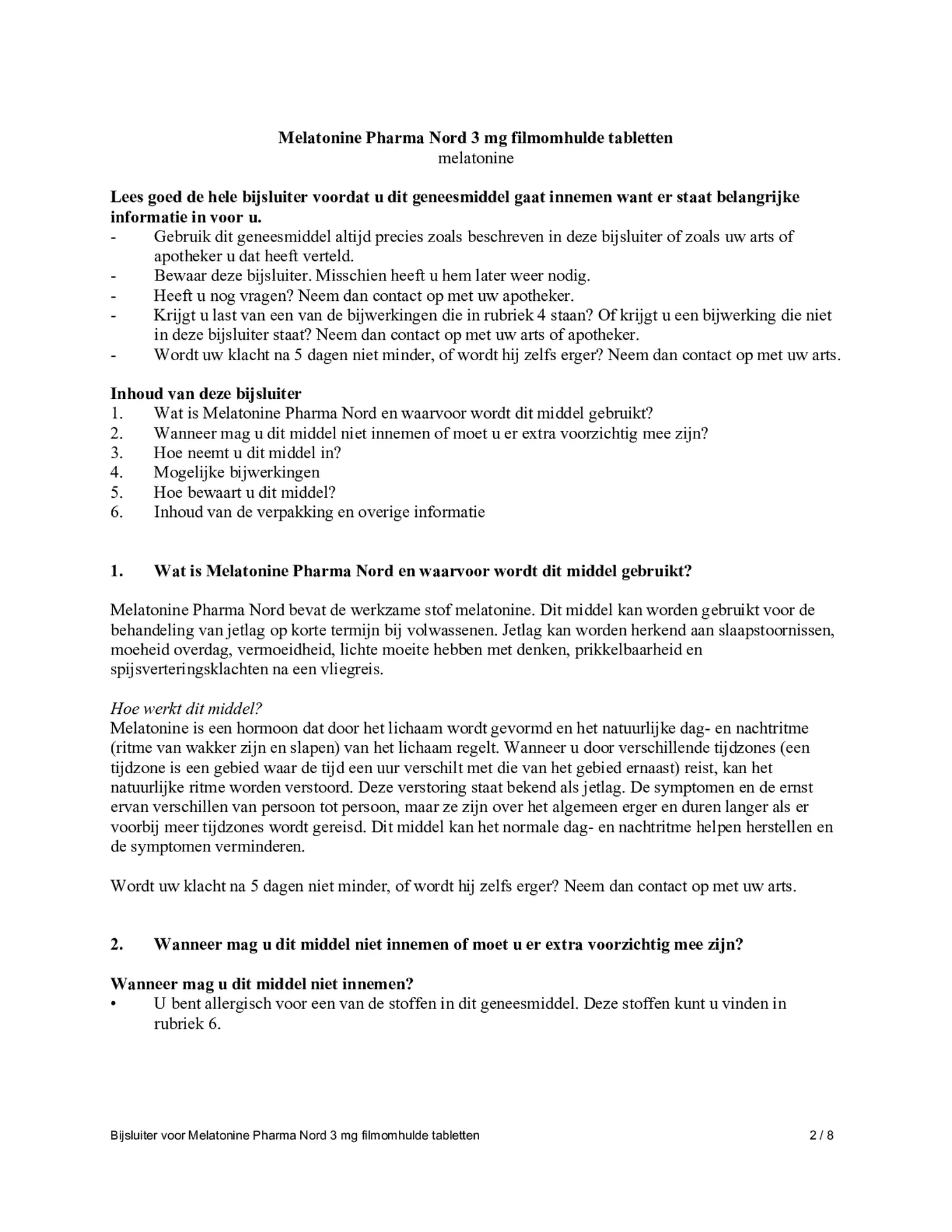 Melatonine 3mg Tabletten afbeelding van document #2, bijsluiter