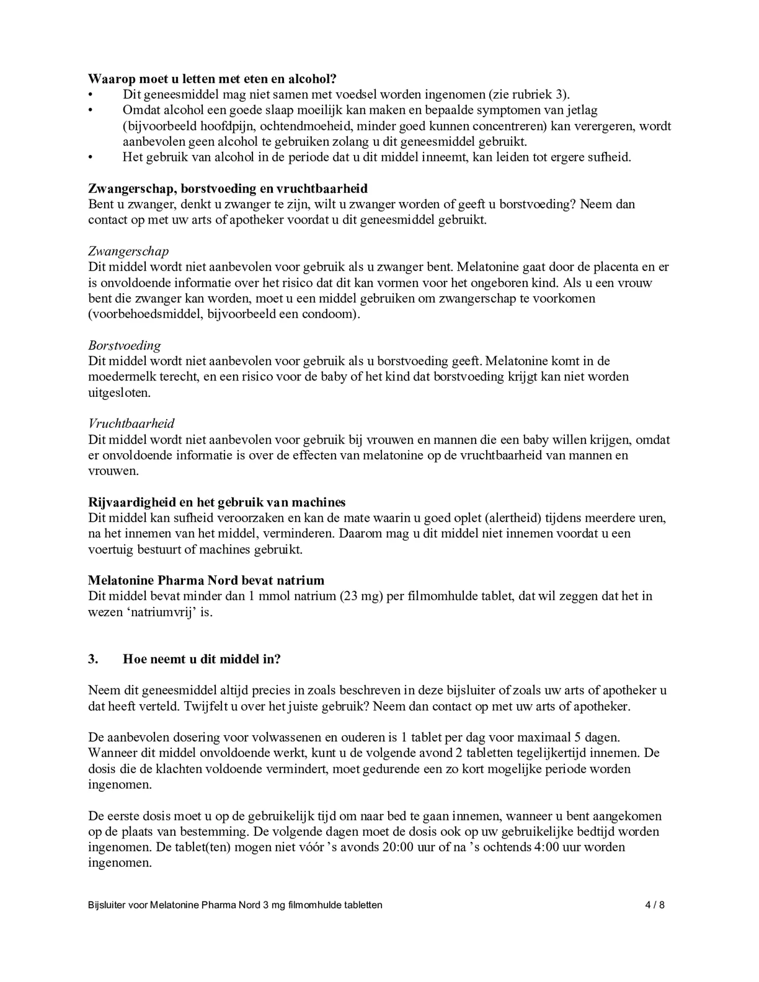 Melatonine 3mg Tabletten afbeelding van document #4, bijsluiter