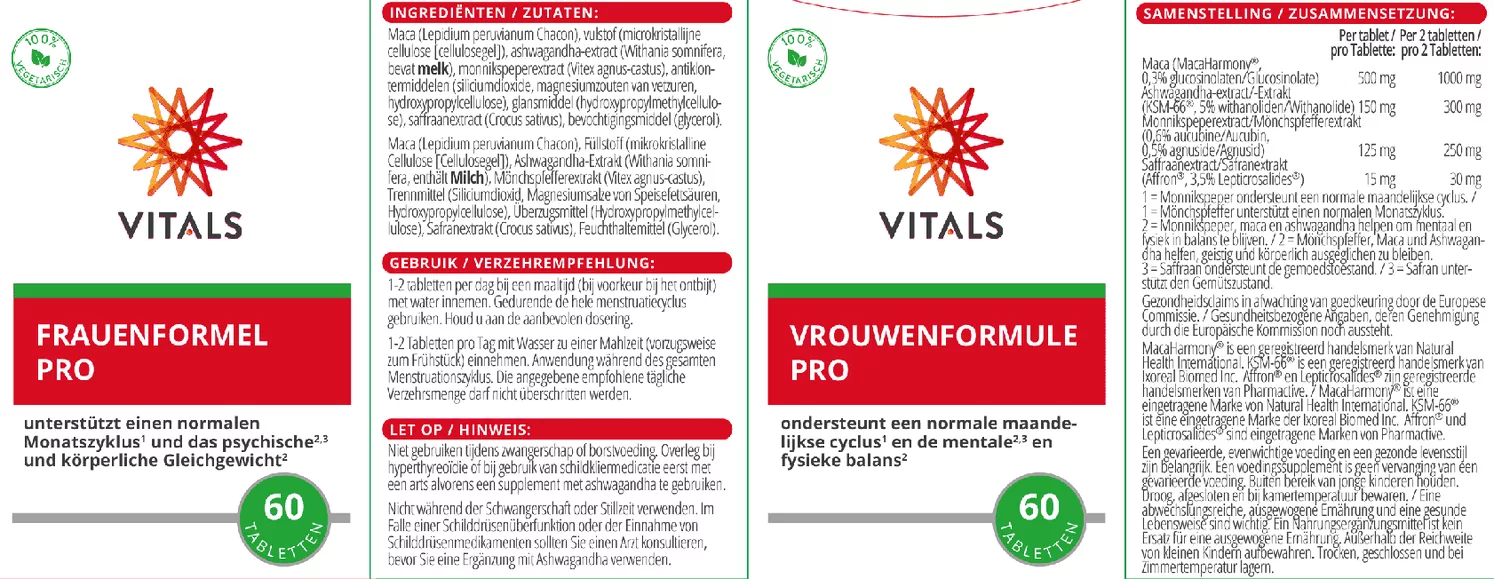 Vrouwenformule Pro Tabletten afbeelding van document #1, etiket