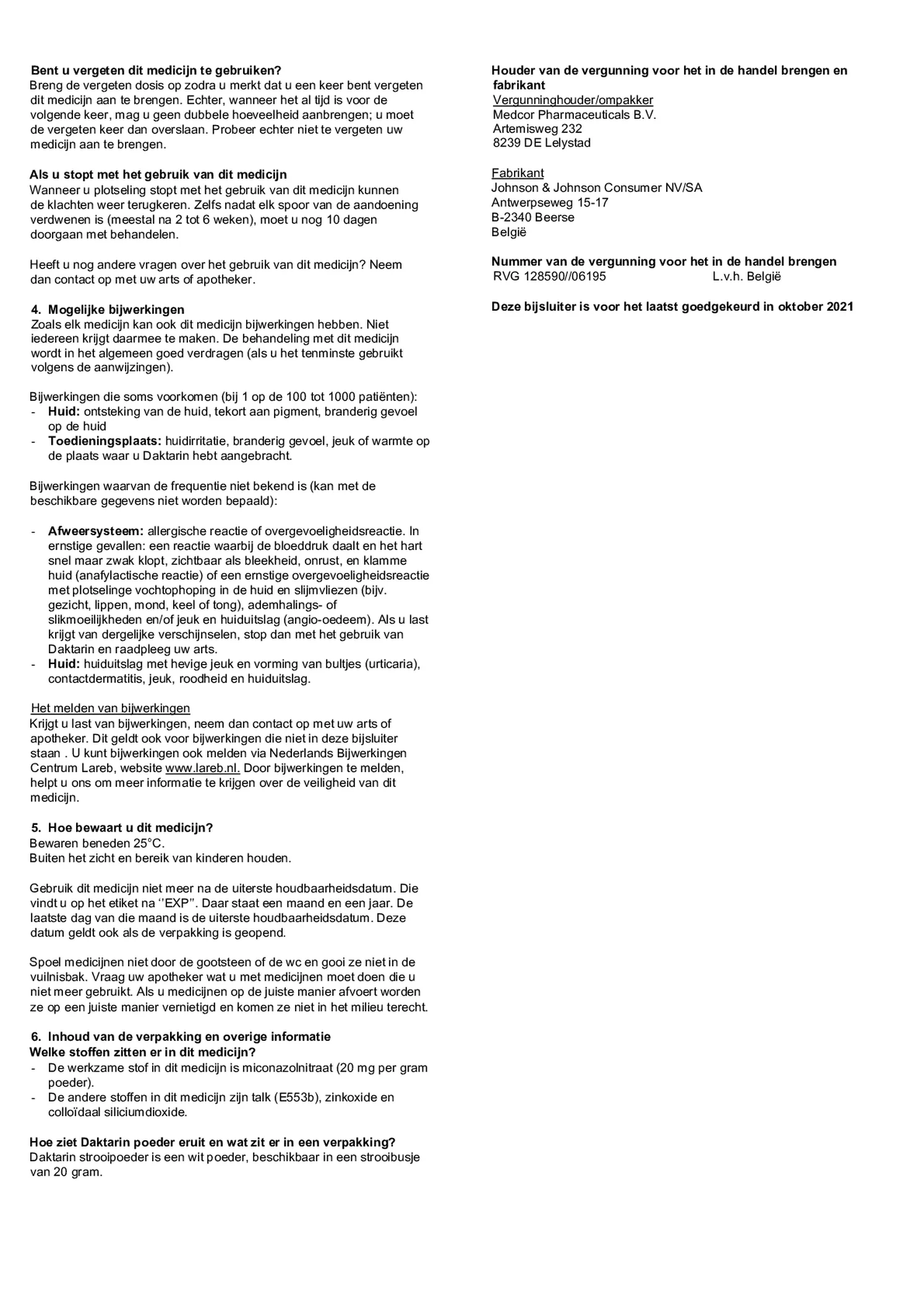 20mg Miconazol Crème (30GR) en Strooipoeder afbeelding van document #7, bijsluiter