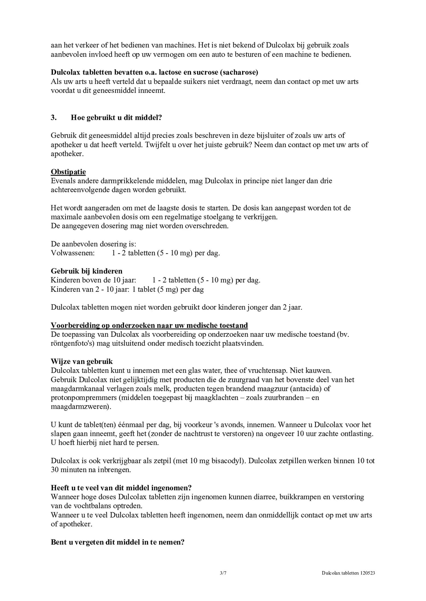 Maagsapresistente Bisacodyl 5mg Tabletten afbeelding van document #4, bijsluiter