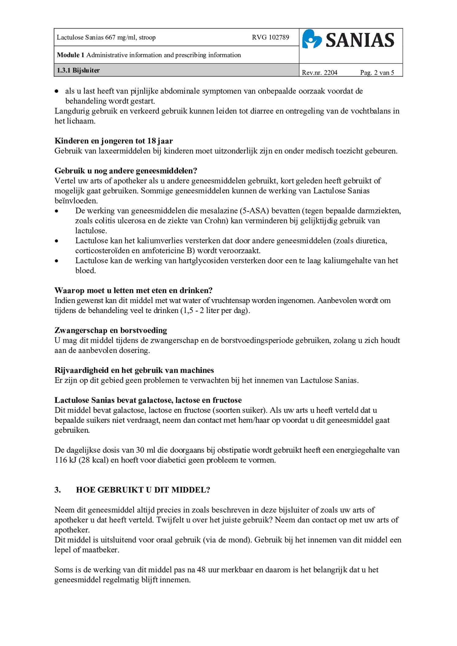 Lactulose Stroop 667mg afbeelding van document #2, bijsluiter