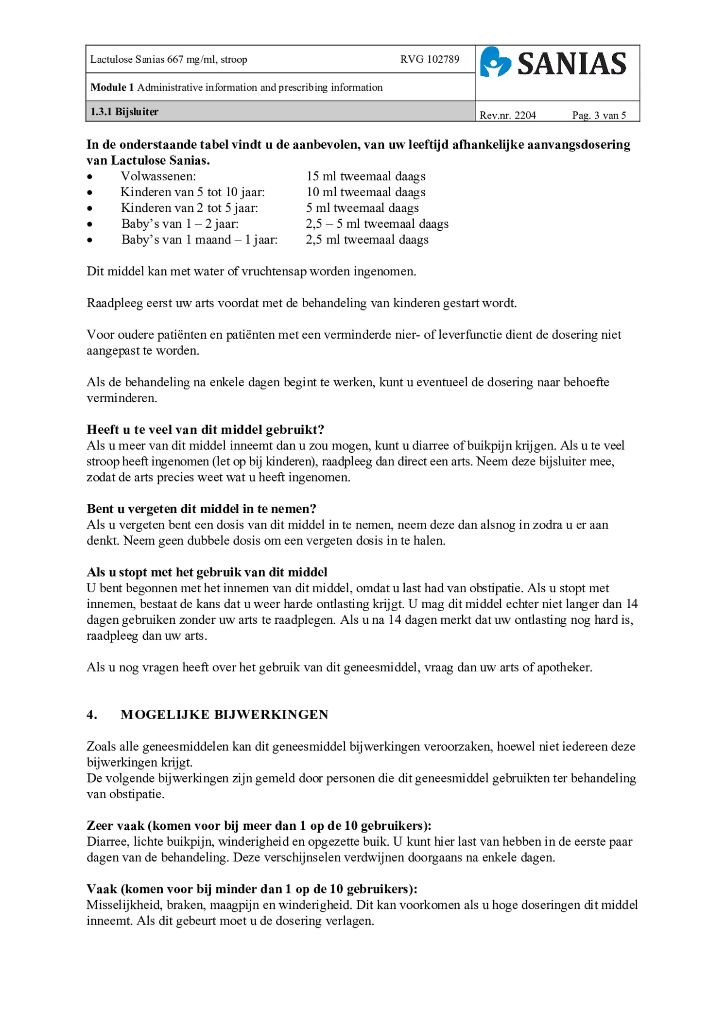 Lactulose Stroop 667mg afbeelding van document #3, bijsluiter