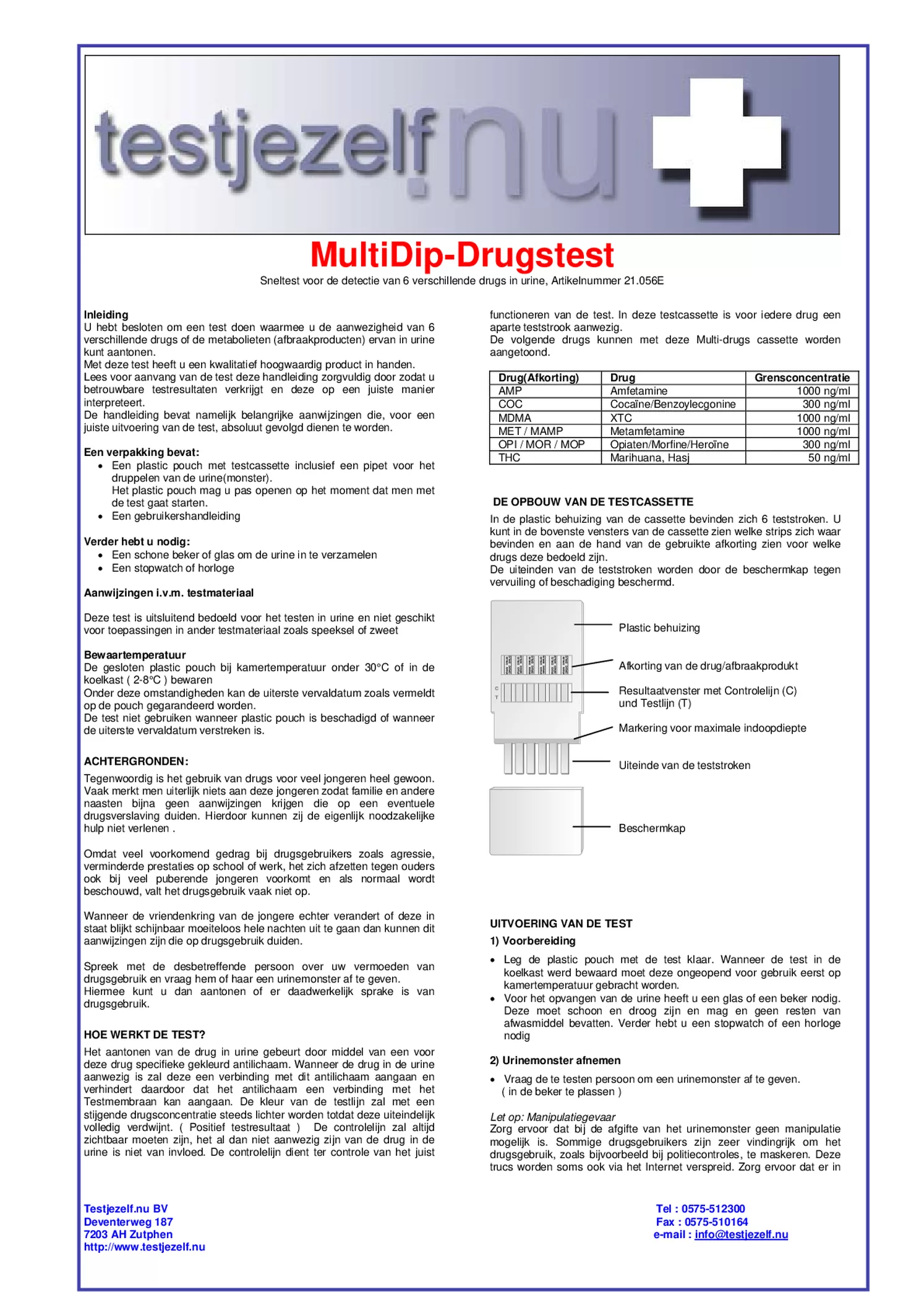 Drugstest Multi afbeelding van document #1, gebruiksaanwijzing