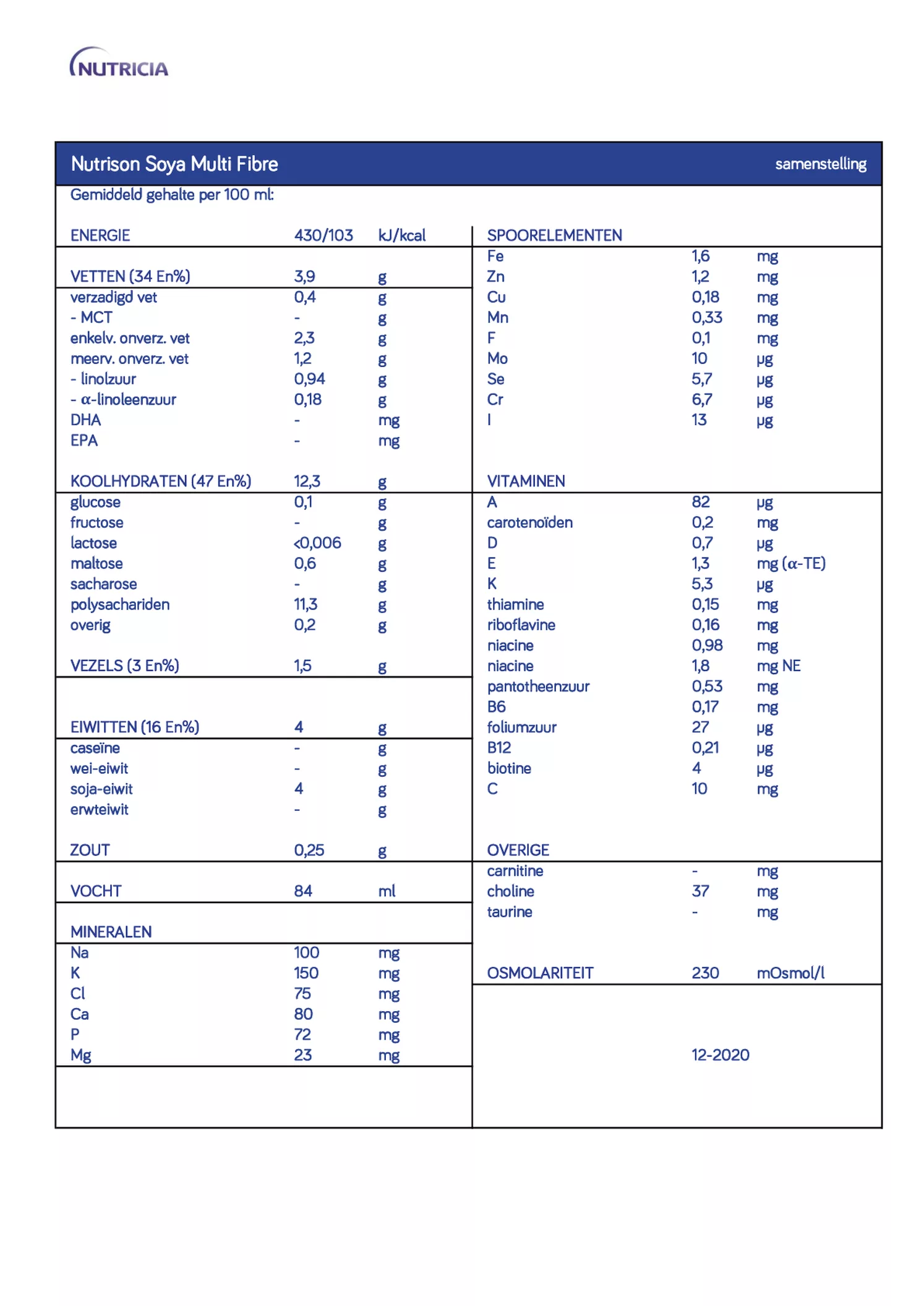 Nutrison Soya Multi Fibre afbeelding van document #1, informatiefolder