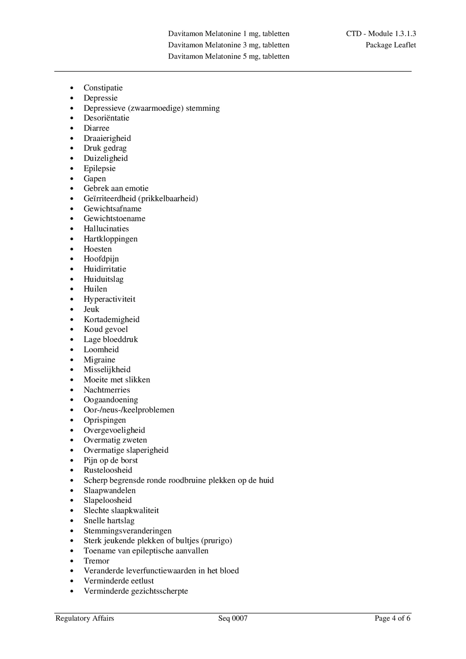 Melatonine 5mg Tabletten afbeelding van document #4, bijsluiter