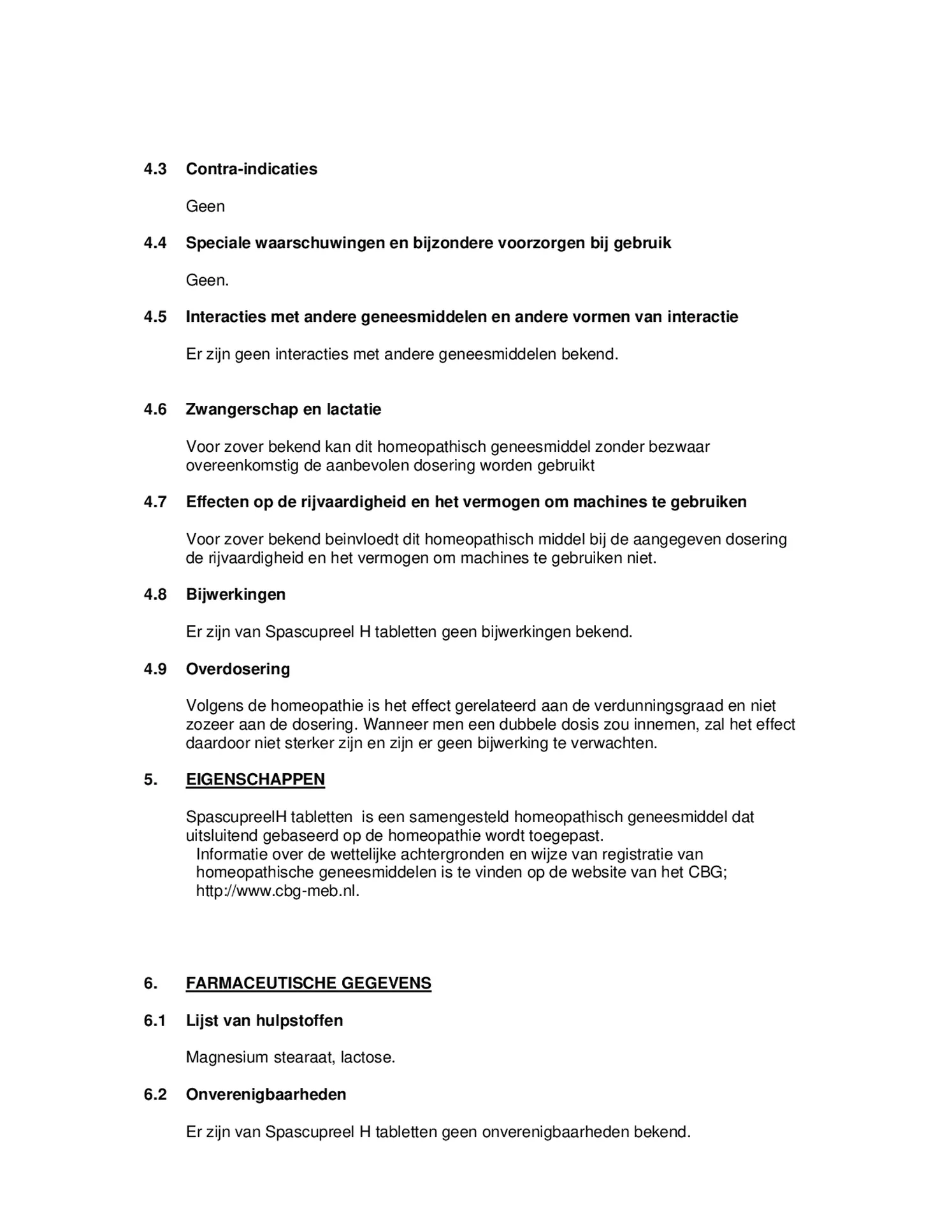 Spascupreel H Tabletten afbeelding van document #2, bijsluiter