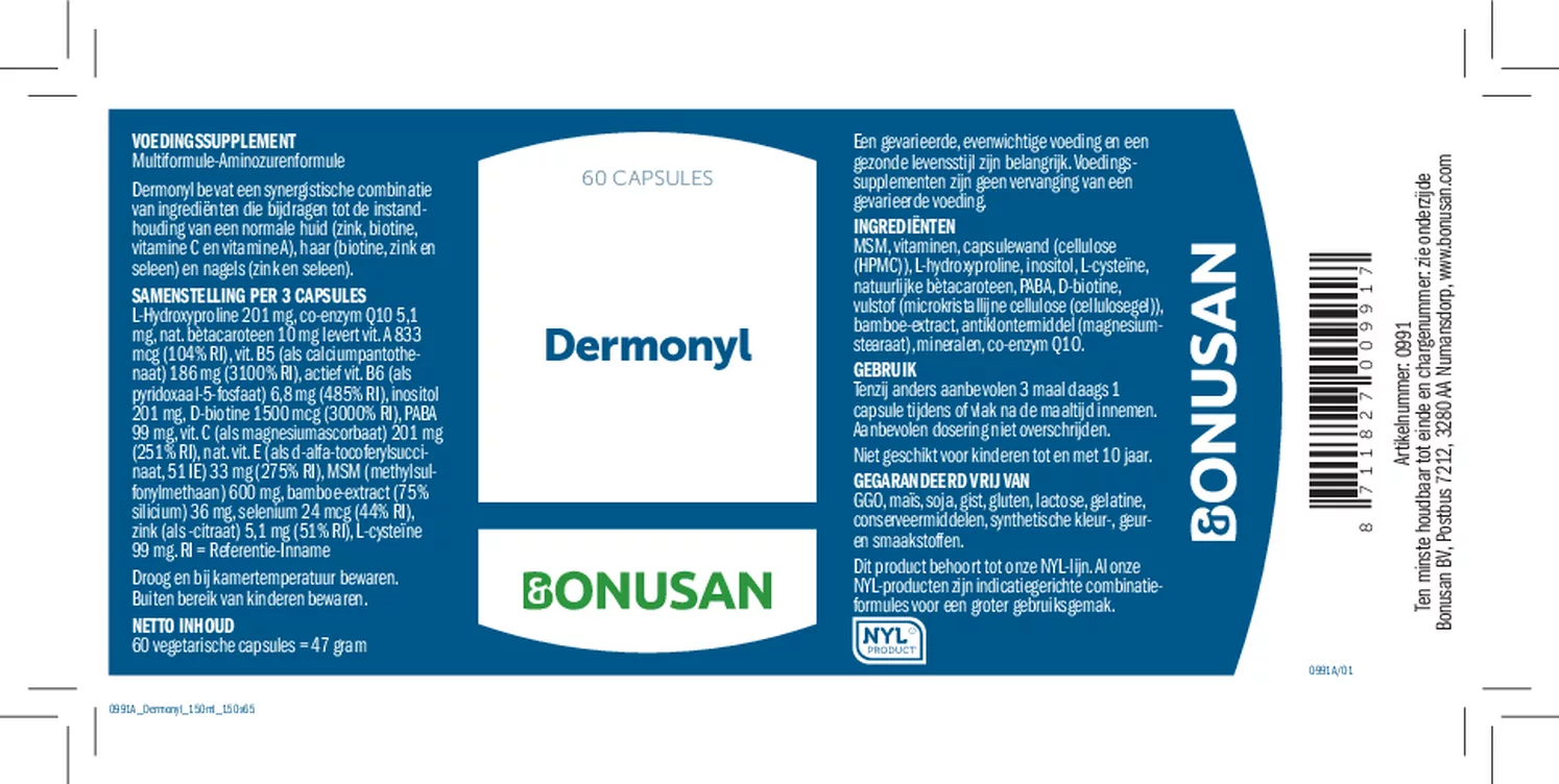 Dermonyl Capsules afbeelding van document #1, etiket