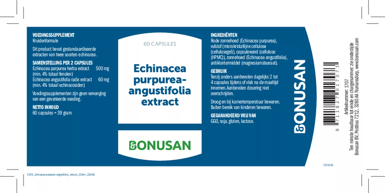 Echinacea Purpurea-angustifolia Extract Capsules afbeelding van document #1, etiket