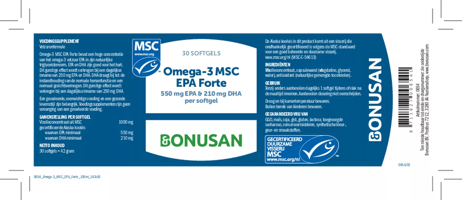 Omega-3 MSC EPA Forte Softgels afbeelding van document #1, etiket