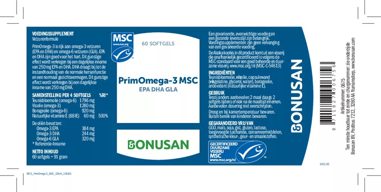 PrimOmega-3 MSC Softgels afbeelding van document #1, etiket