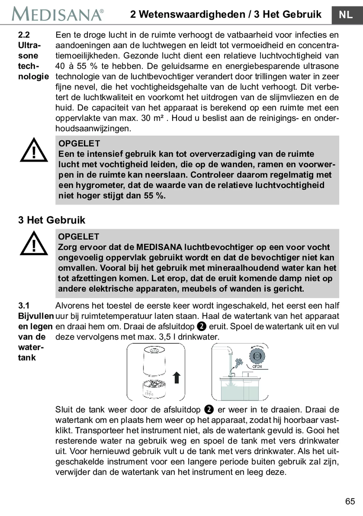 AH 661 Luchtbevochtiger afbeelding van document #71, gebruiksaanwijzing