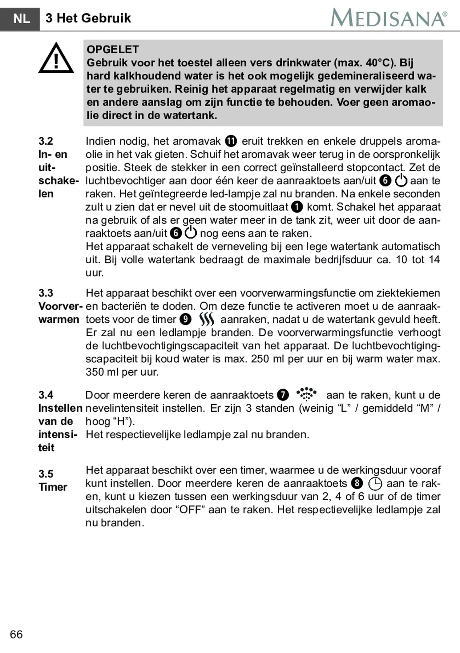 AH 661 Luchtbevochtiger afbeelding van document #72, gebruiksaanwijzing