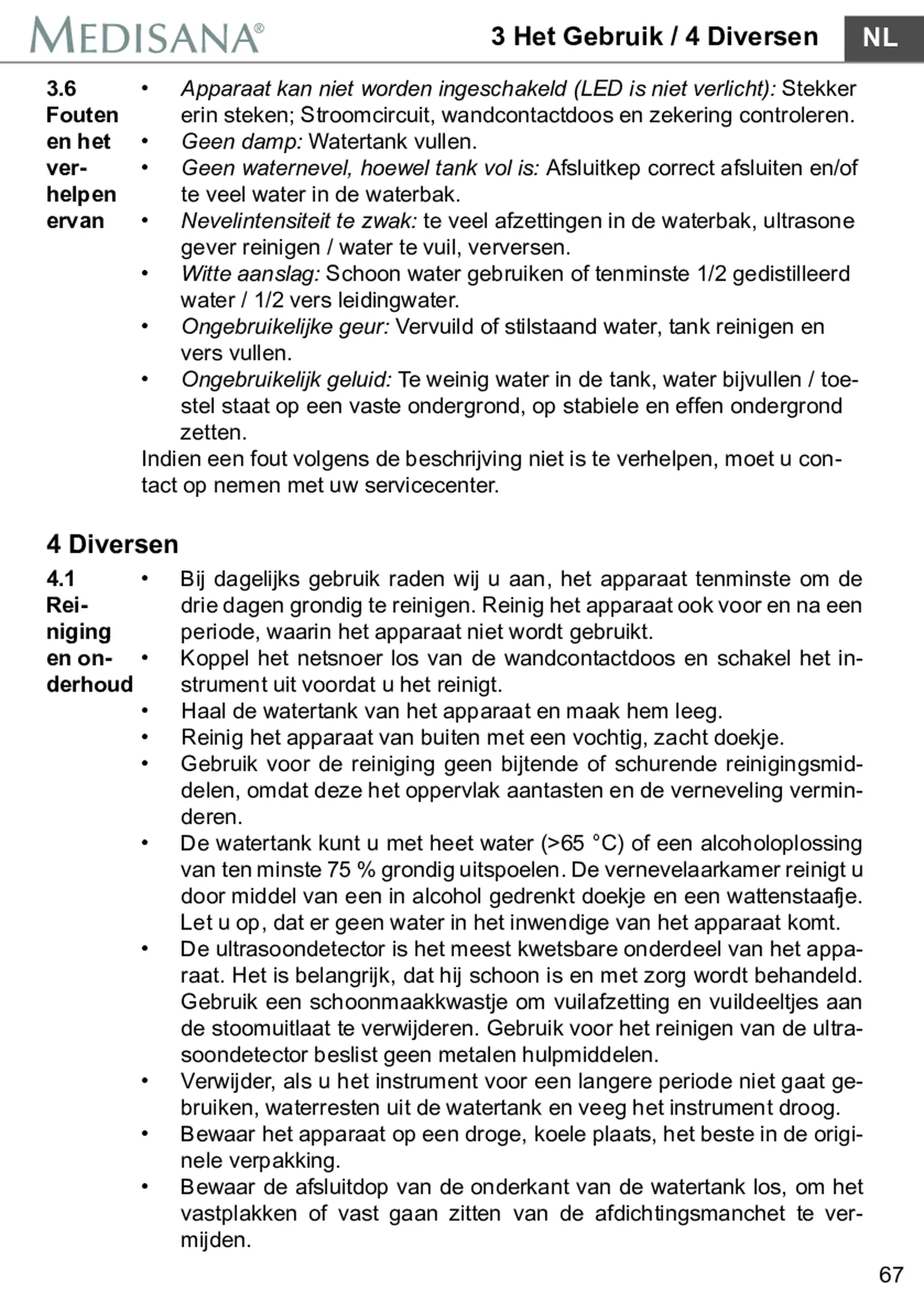 AH 661 Luchtbevochtiger afbeelding van document #73, gebruiksaanwijzing