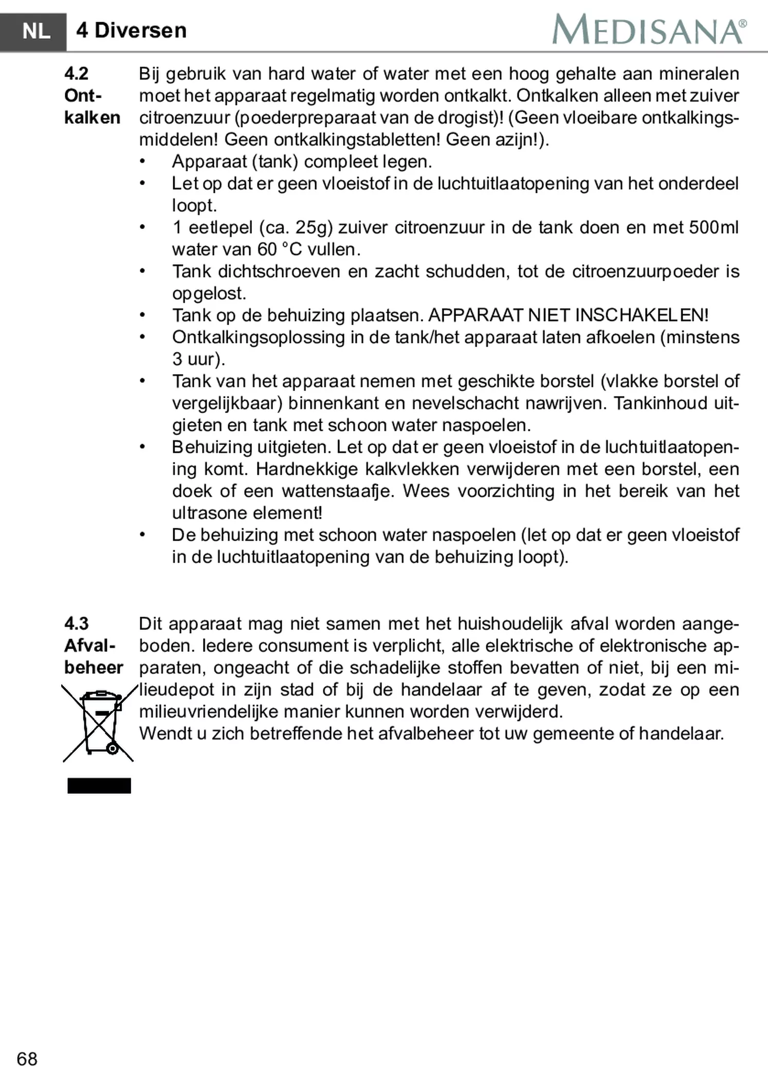 AH 661 Luchtbevochtiger afbeelding van document #74, gebruiksaanwijzing