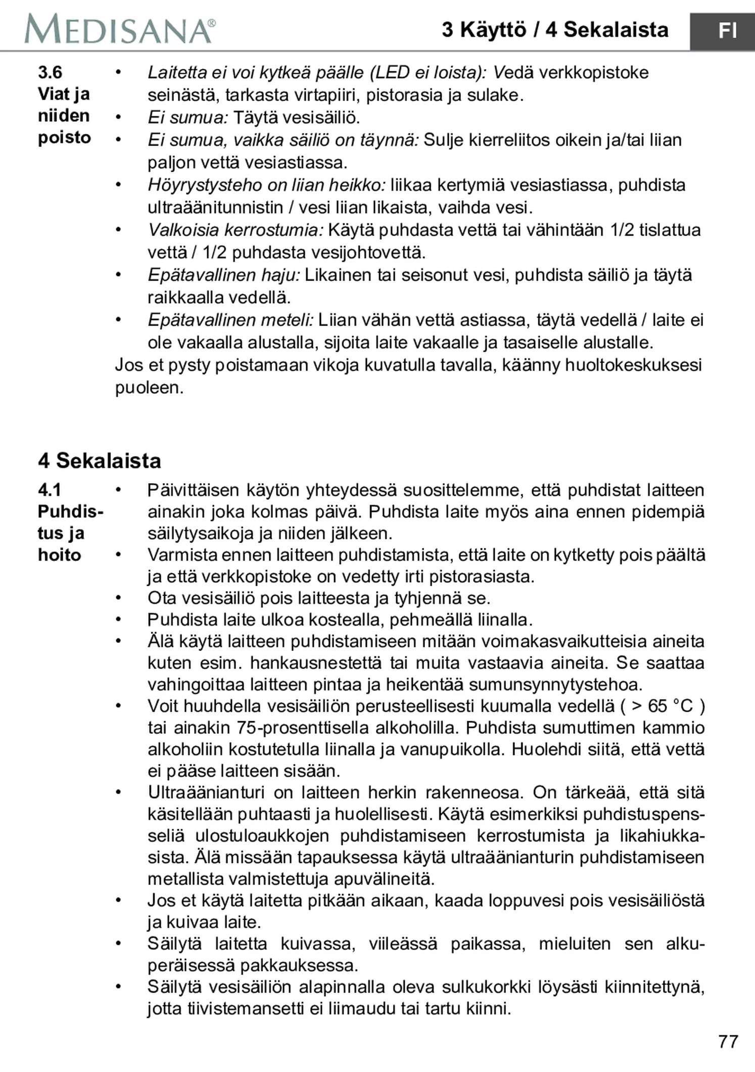 AH 661 Luchtbevochtiger afbeelding van document #83, gebruiksaanwijzing