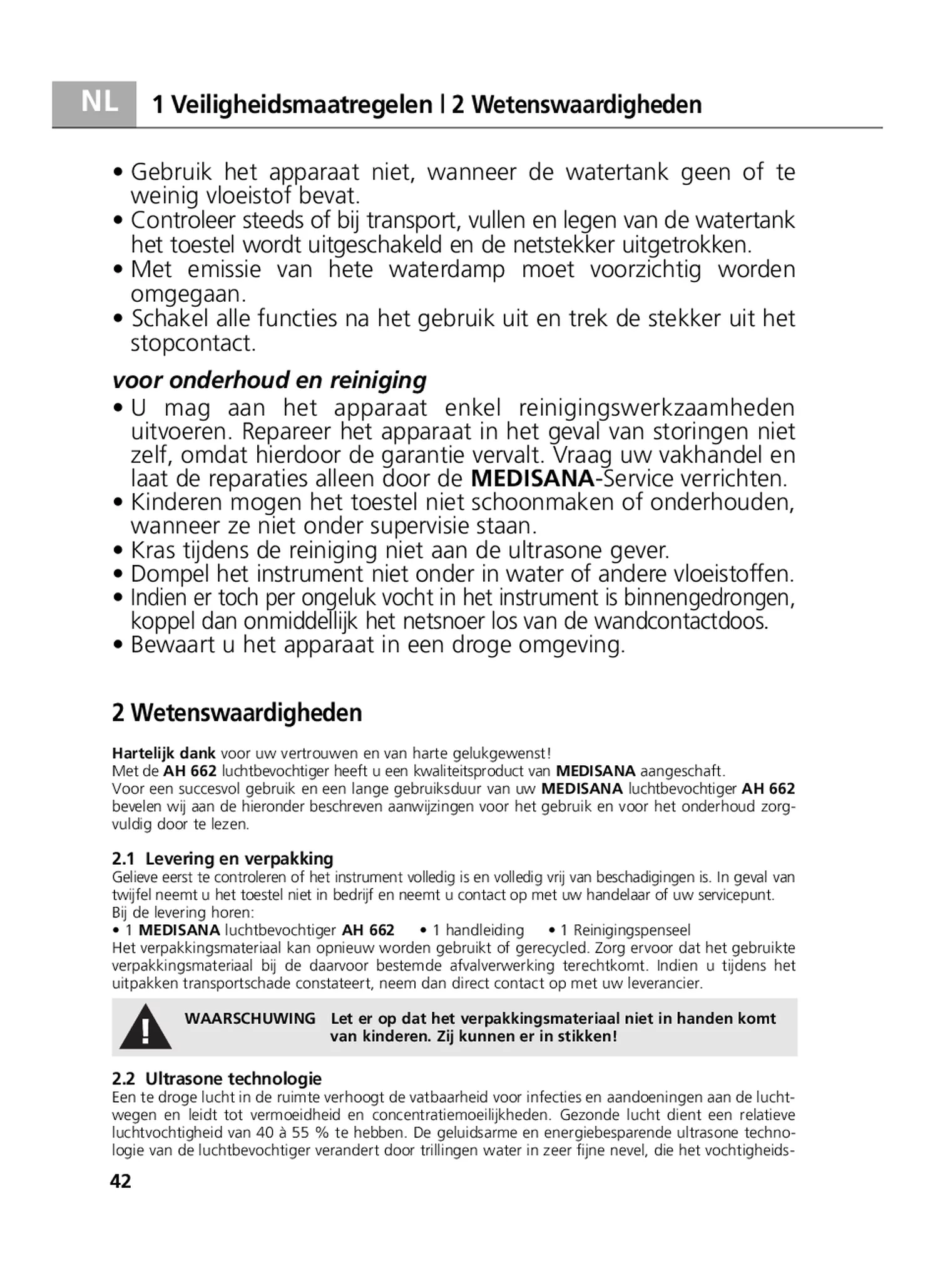 AH 662 Luchtbevochtiger afbeelding van document #42, gebruiksaanwijzing