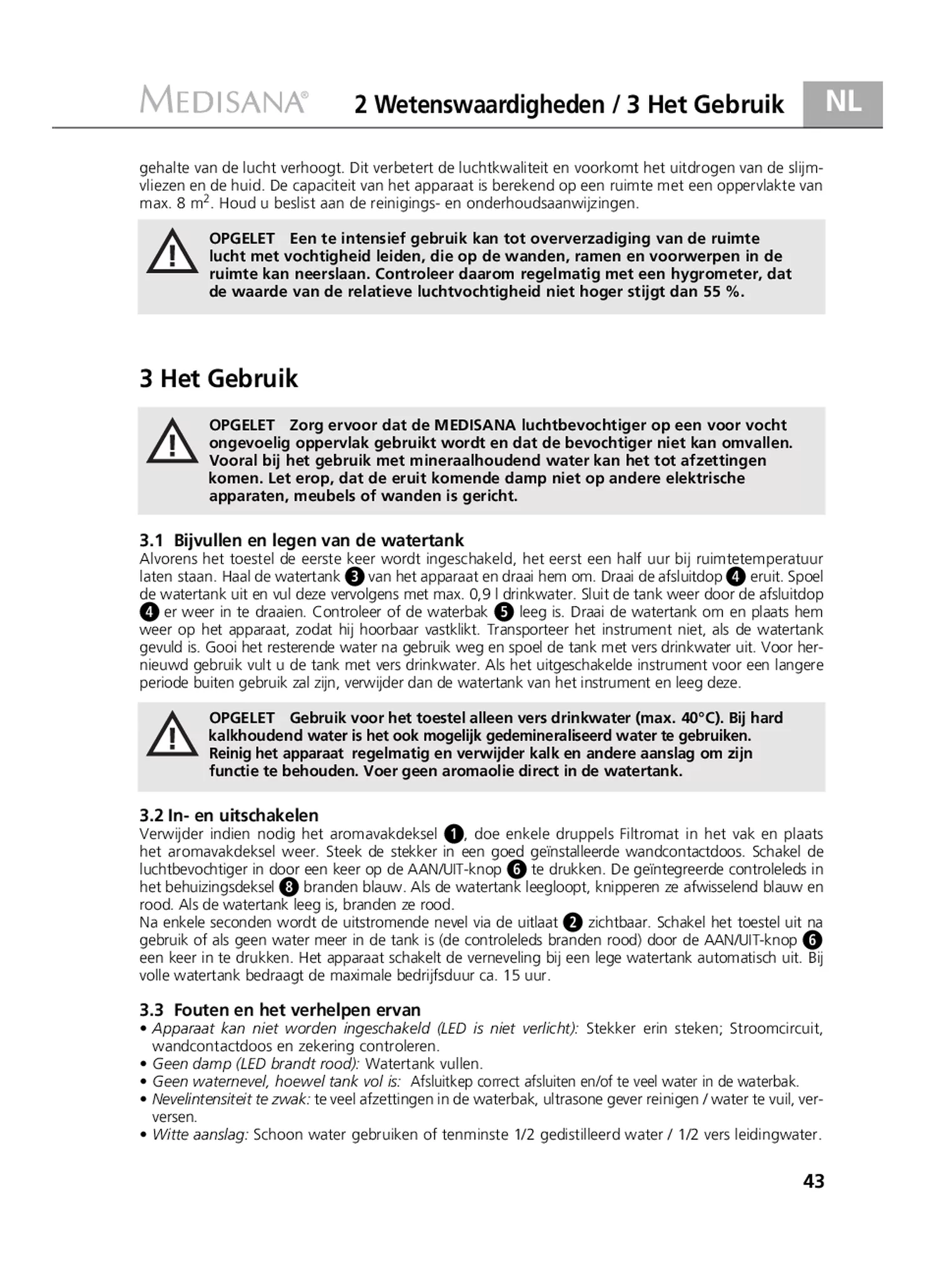 AH 662 Luchtbevochtiger afbeelding van document #43, gebruiksaanwijzing