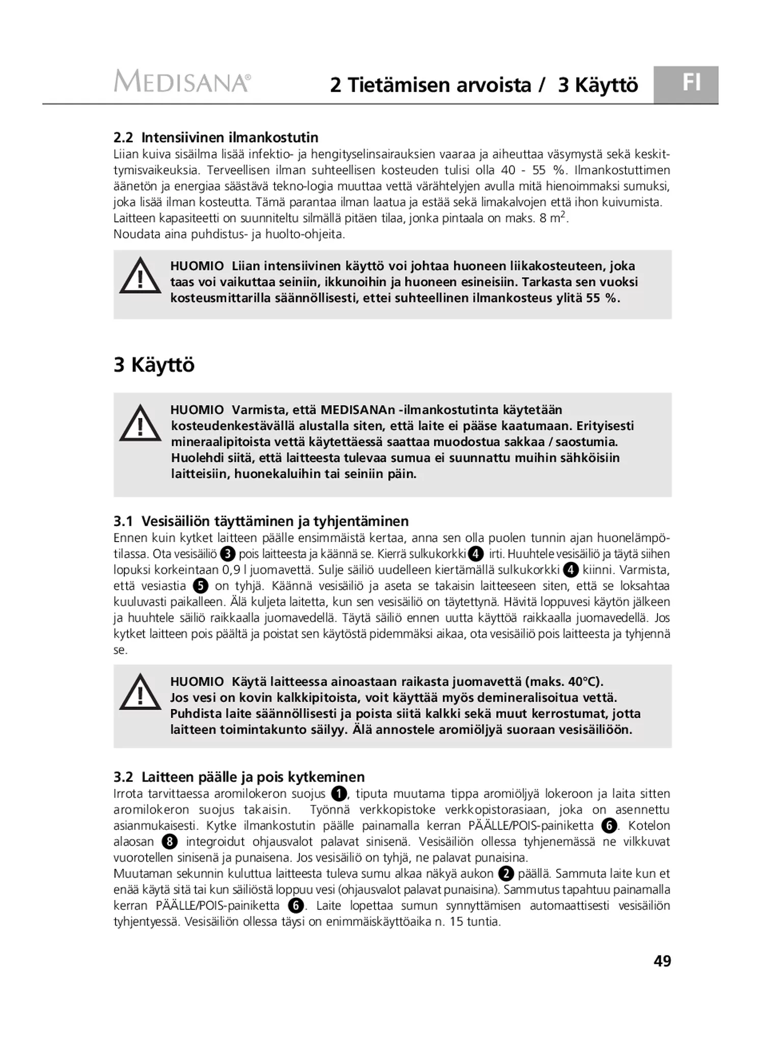 AH 662 Luchtbevochtiger afbeelding van document #49, gebruiksaanwijzing