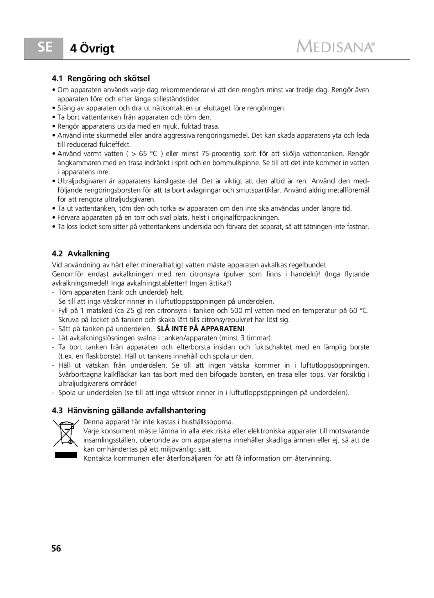 AH 662 Luchtbevochtiger afbeelding van document #56, gebruiksaanwijzing