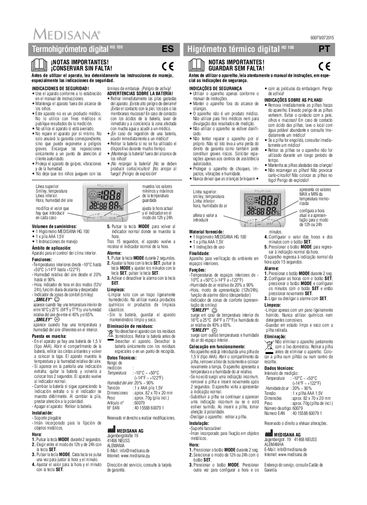 HG 100 Digitale thermohygrometer afbeelding van document #3, gebruiksaanwijzing