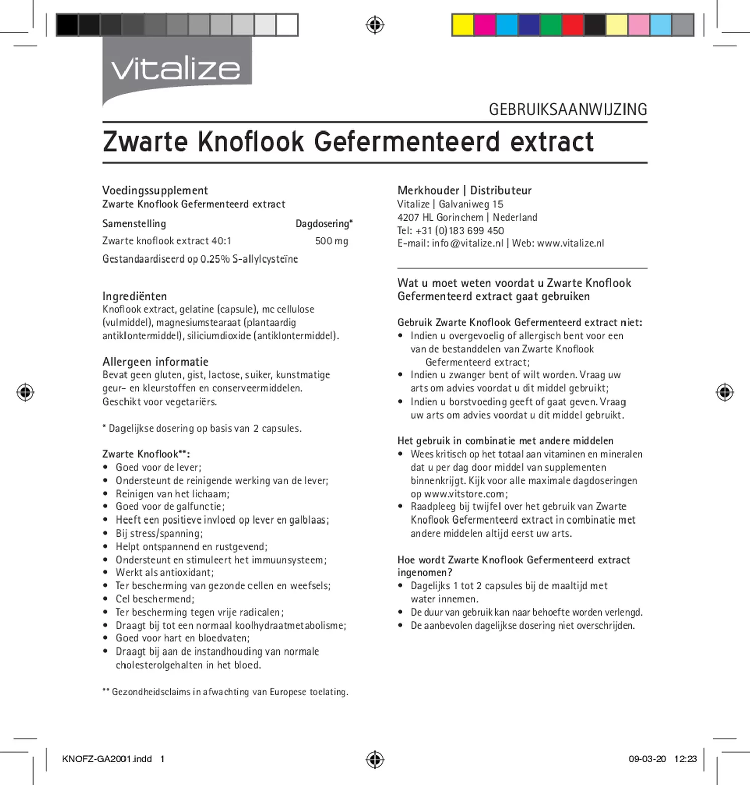 Zwarte Knoflook Gefermenteerd Extract afbeelding van document #1, gebruiksaanwijzing